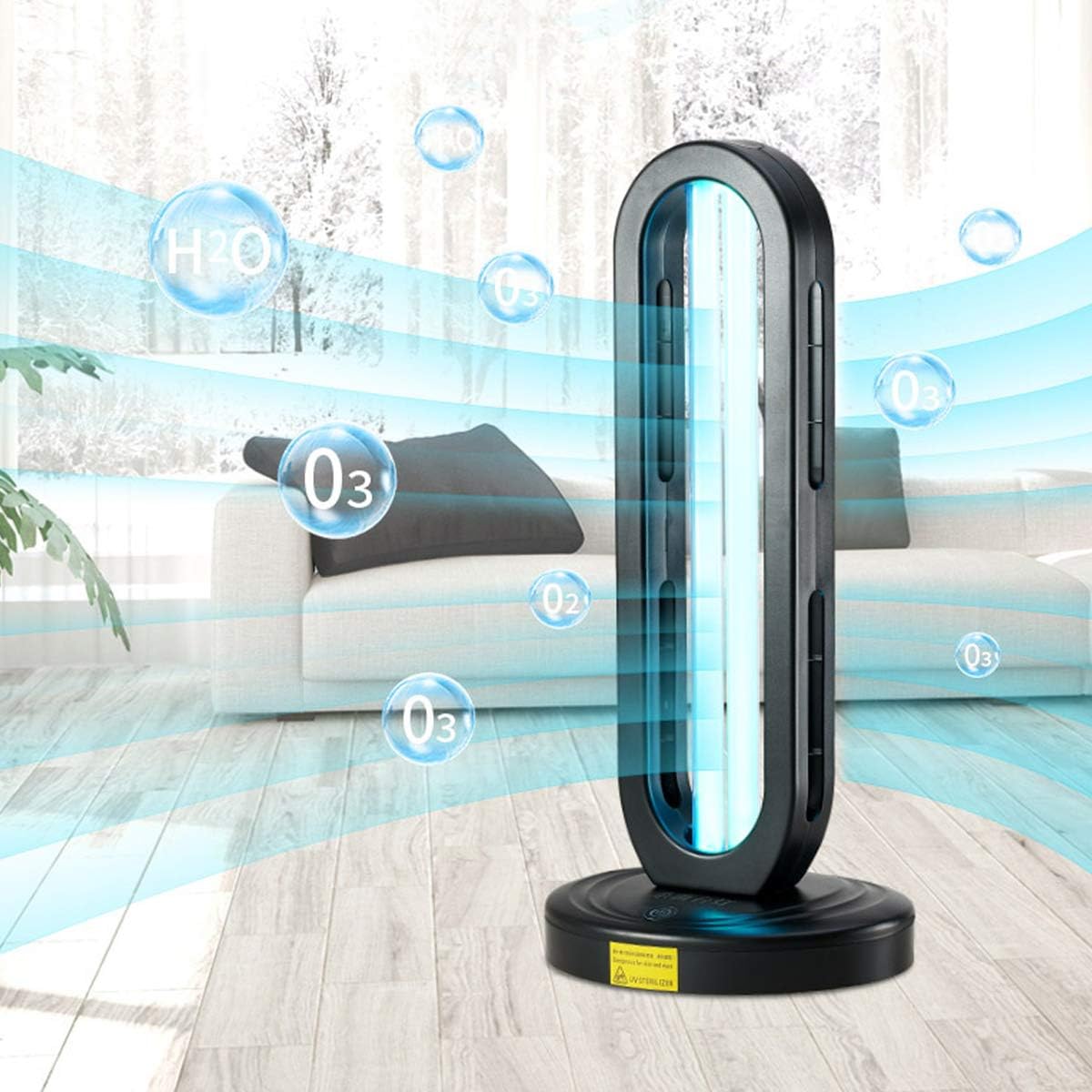 Lámpara de esterilización con luz UV con ozono para purificación de aire de habitación de olores (mando a distancia incluido) Tasa de esterilización
