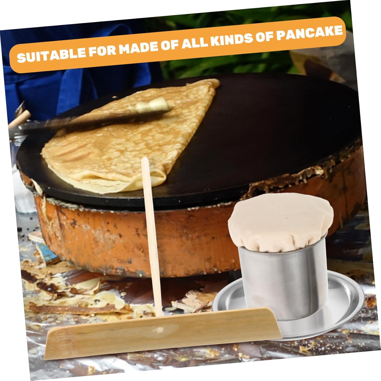 1 Unidades de herramientas para panqueques Herramientas especiales Kit de herramientas para el hogar Kit de barbacoa Crepe Spreader Stick Grill