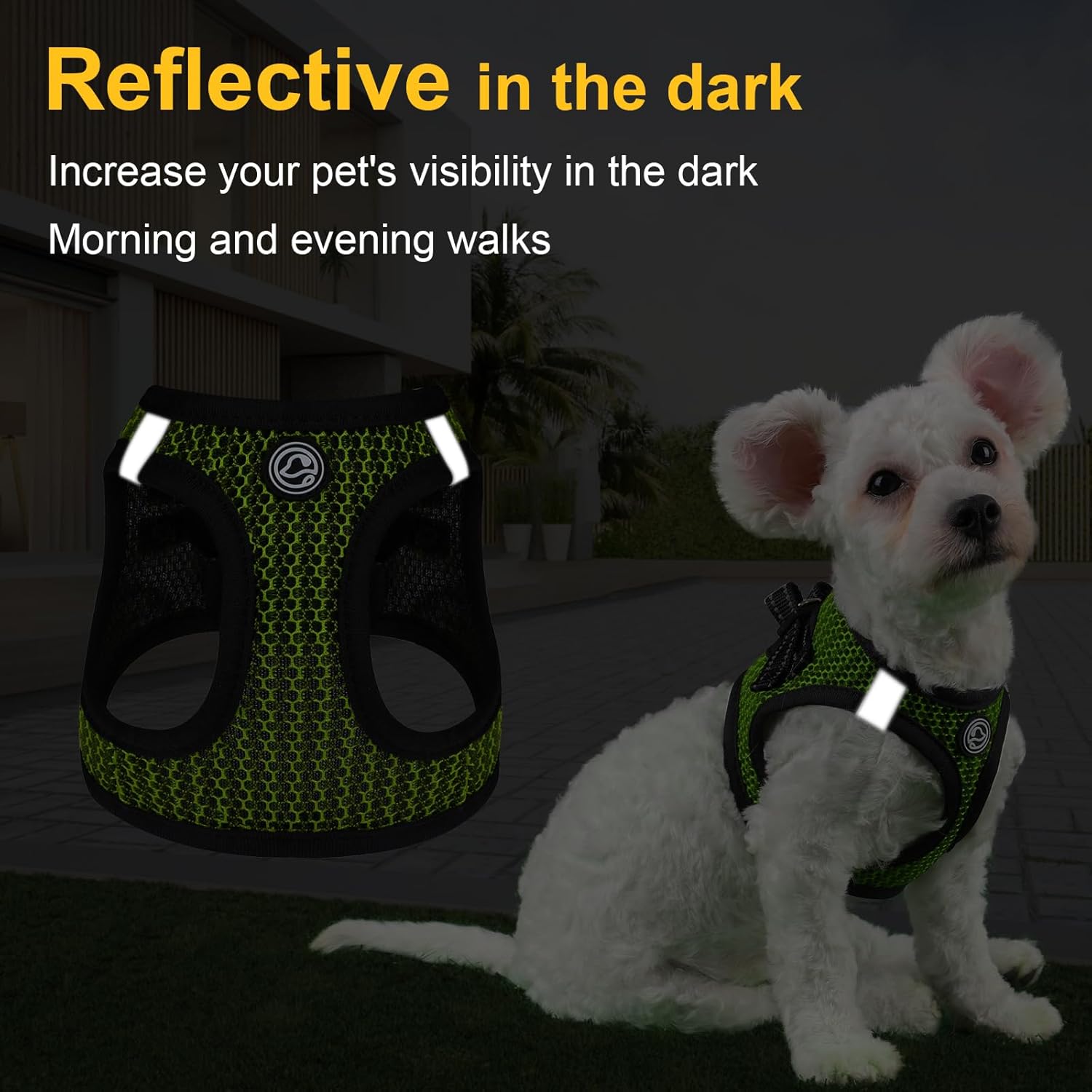 XXXS – Arnés reflectante para perros pequeños, arnés de malla de aire, arnés para perro, arnés ligero de chaleco extra pequeño, arnés reflectante