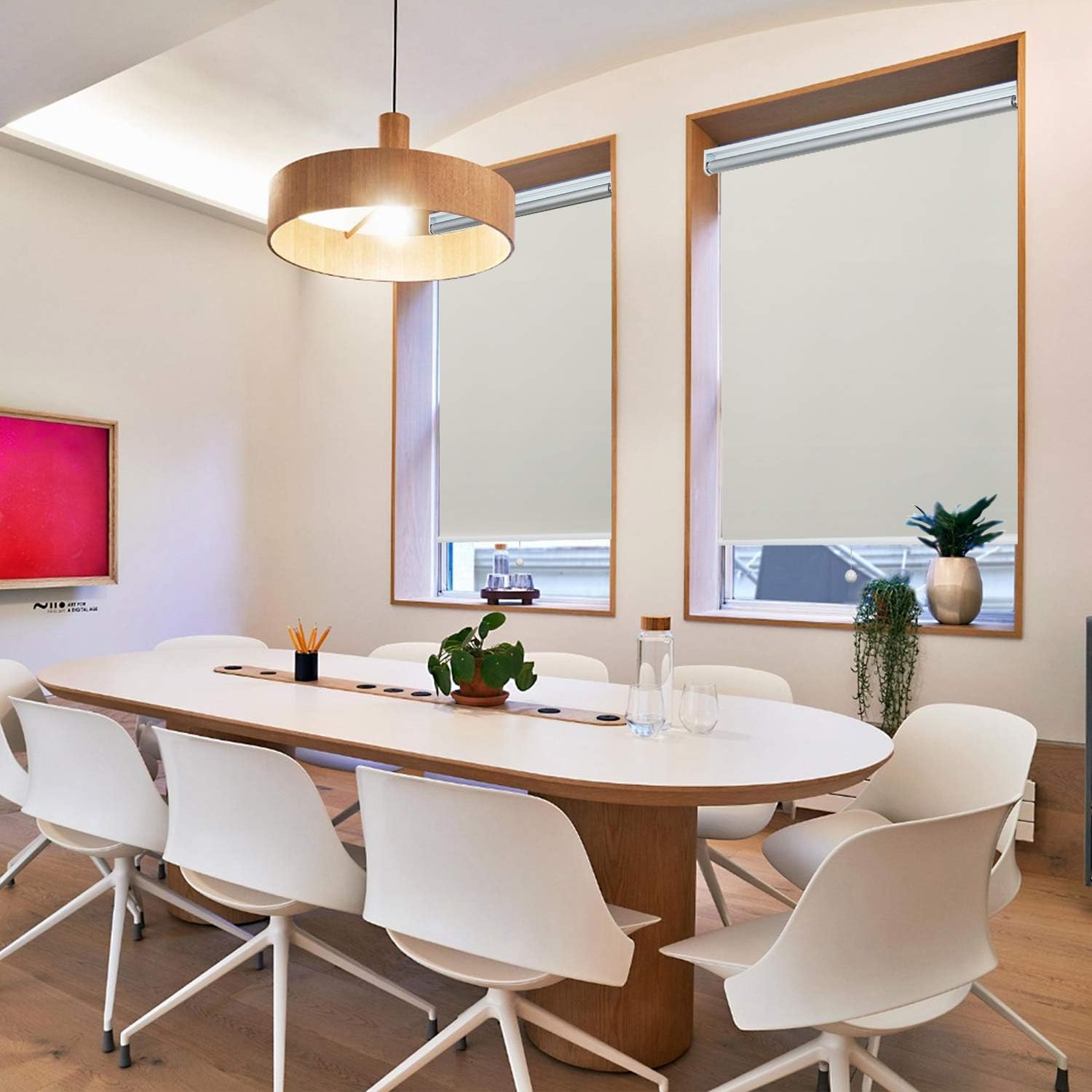 Persianas y cortinas enrollables opacas para ventanas, dormitorio, térmicas, inalámbricas y fáciles de abrir y cerrar, 4 colores, 10 tamaños