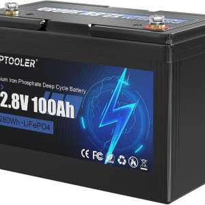 TOMORTOOL APTOOLER – Batería LiFePO4 de ciclo profundo 5000+, 12 voltios, 100 Ah, tasa de autodescarga del 3%, corriente de descarga máxima de 100 TOMORTOOL APTOOLER – Batería LiFePO4 de ciclo profundo 5000+, 12 voltios, 100 Ah, tasa de autodescarga del 3%, corriente de descarga máxima de 100