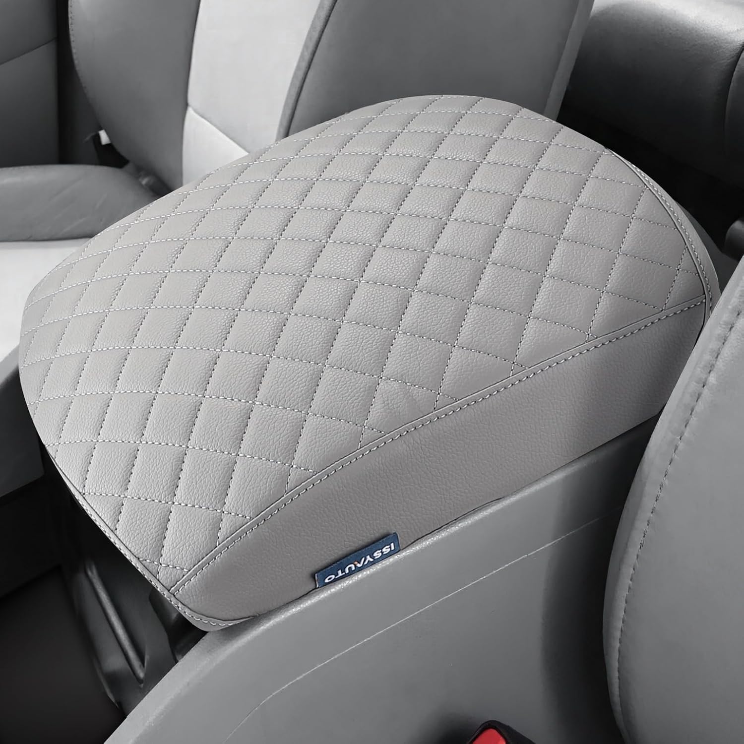 ISSYAUTO Funda de consola central compatible con Pilot 2009-2015, cubierta de cuero para reposabrazos para automóvil, funda protectora duradera para
