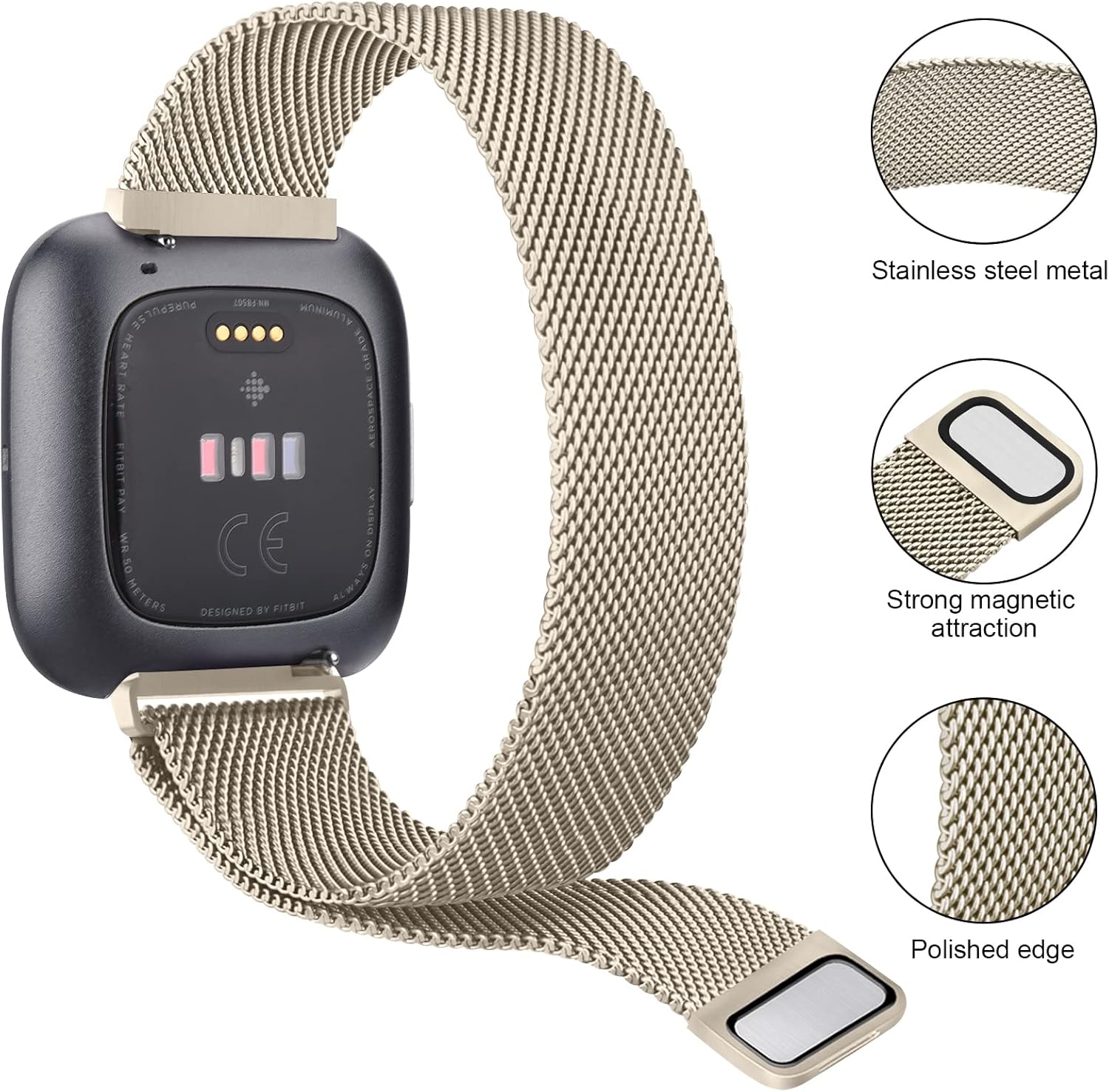 Correa de repuesto para Fitbit Versa 2 correas para mujeres y hombres, correa de repuesto magnética ajustable para Fitbit Versa 2  Fitbit VersaVersa
