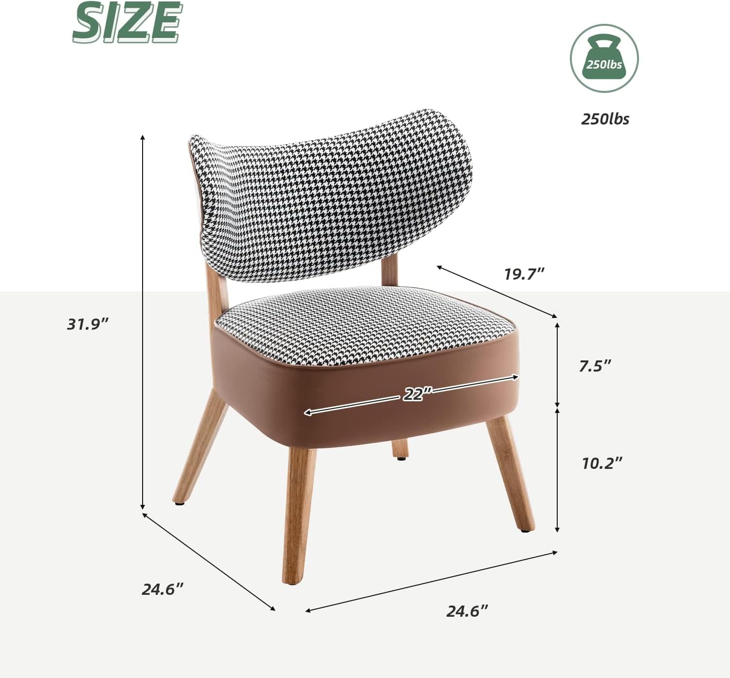 MELLCOM Juego de 2 sillas de comedor Mid-Century con marco de madera con cojín tapizado y decoración de piel sintética, sillas decorativas modernas