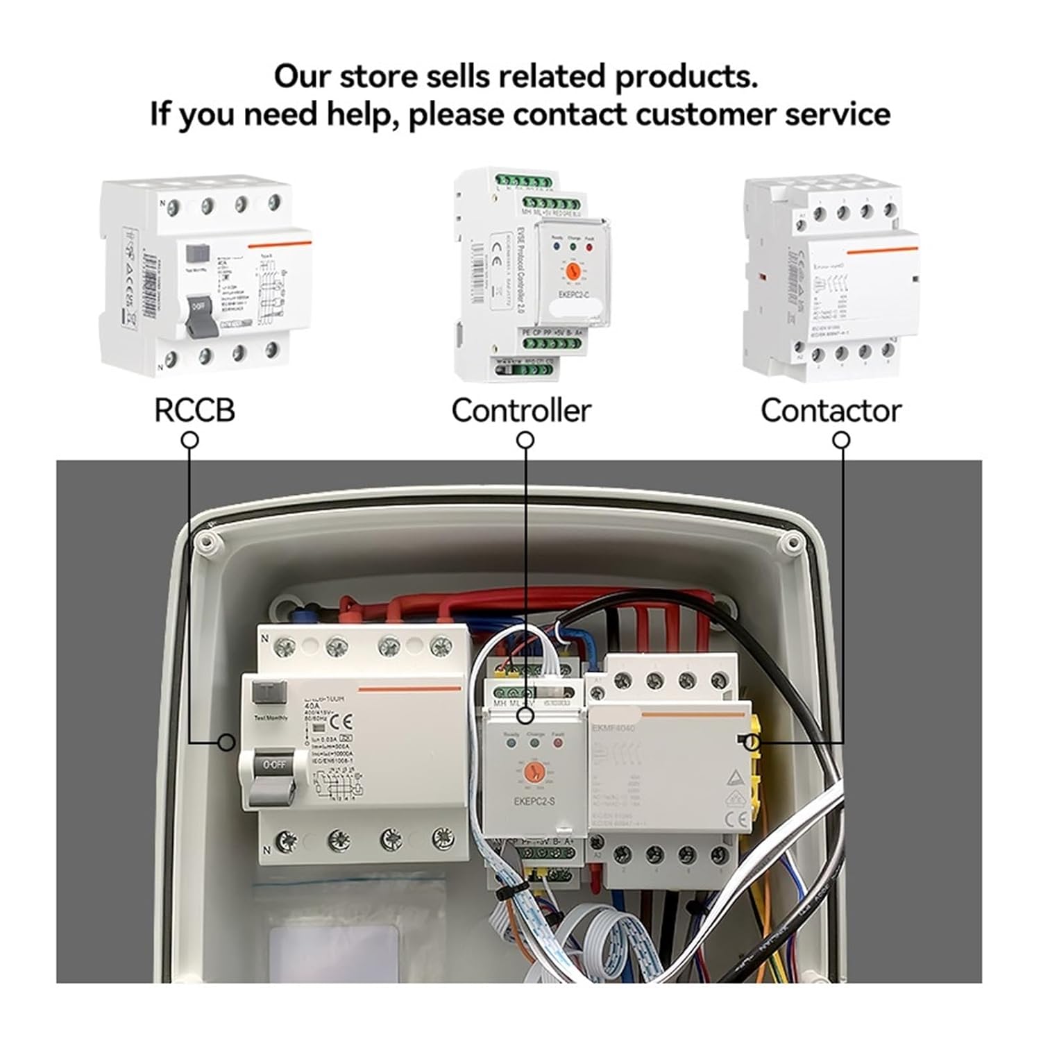 1 unids controlador protocolo electrónico EPC EV estación de carga Cable Socket 32A AC 240V EKEPC2 (color  versión de cable)