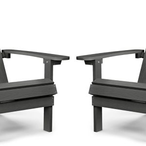 YEFU Juego de 2 sillas Adirondack de plástico resistentes a la intemperie, sillas para exteriores, 5 escalones, fácil instalación, como madera real, YEFU Juego de 2 sillas Adirondack de plástico resistentes a la intemperie, sillas para exteriores, 5 escalones, fácil instalación, como madera real,