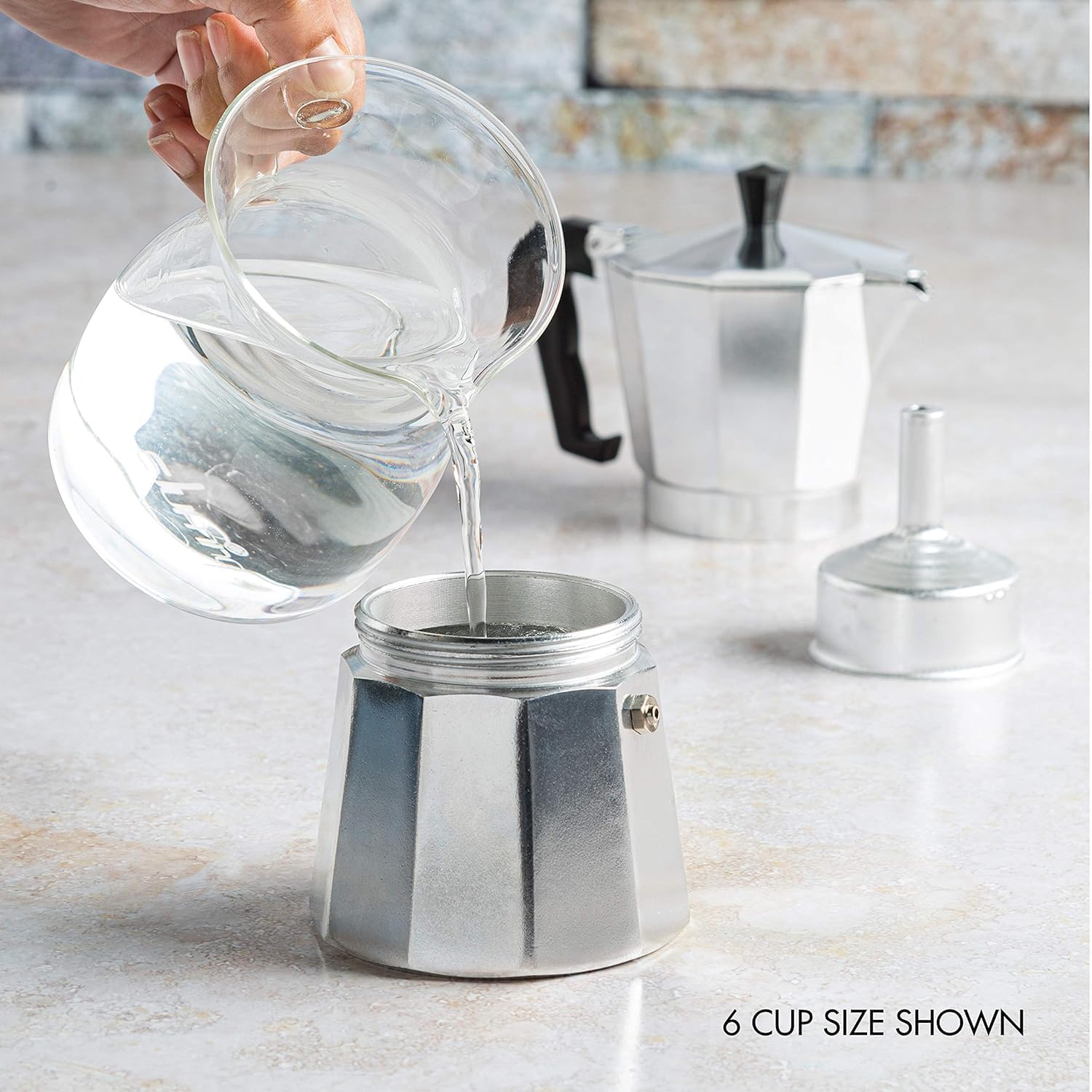 WOLEN Moka Pot – Cafetera y cafetera para estufa, cafetera italiana, cafetera Greca, cafeteras, color plateado (2 tazas)