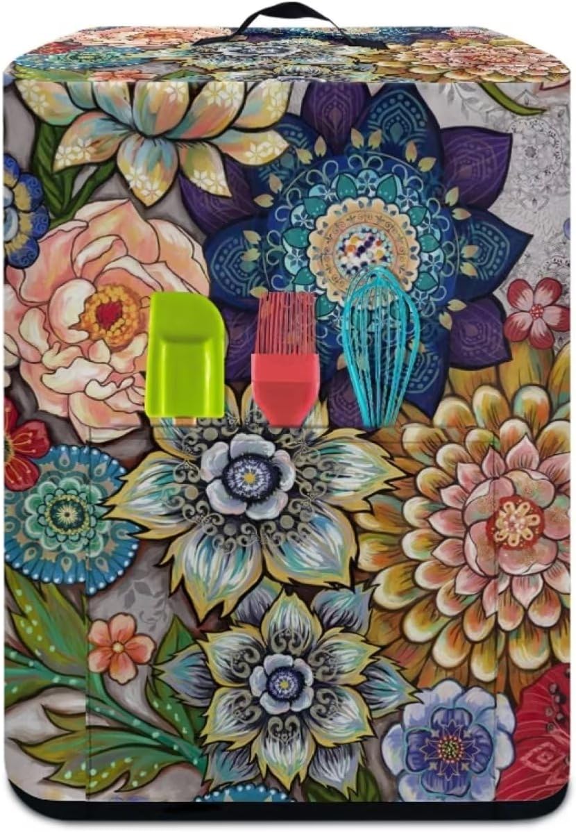 KUIFORTI Blooming – Protector de freidora de aire bohemio para decoración de cocina, funda protectora contra el polvo para olla de arroz con flores