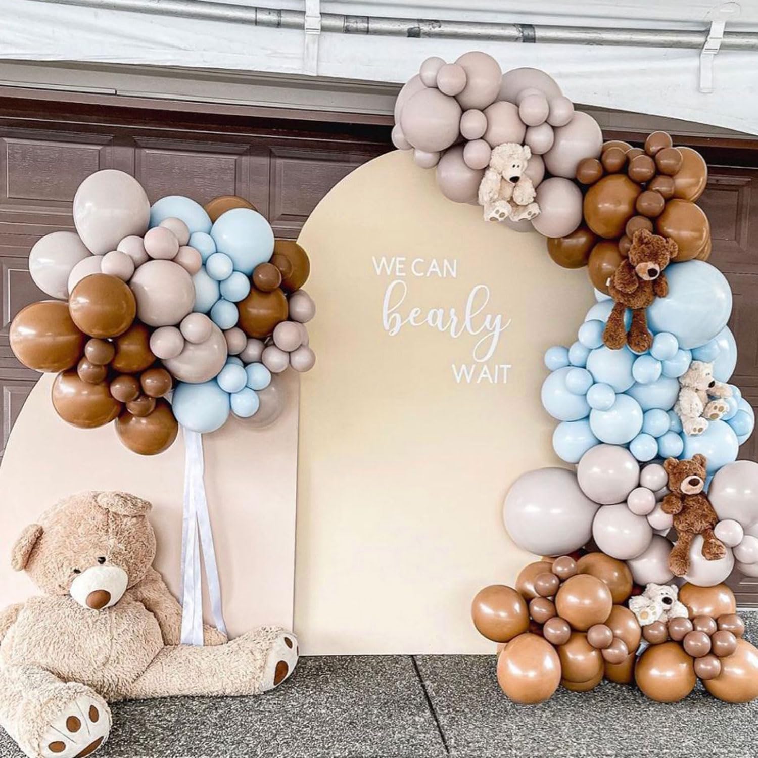 FOTSHARER Cubierta para arco de boda, cubierta de arco de globo beige de 2.6 x 6 pies, cubierta de arco de elastano para arco de Chiara Boho para