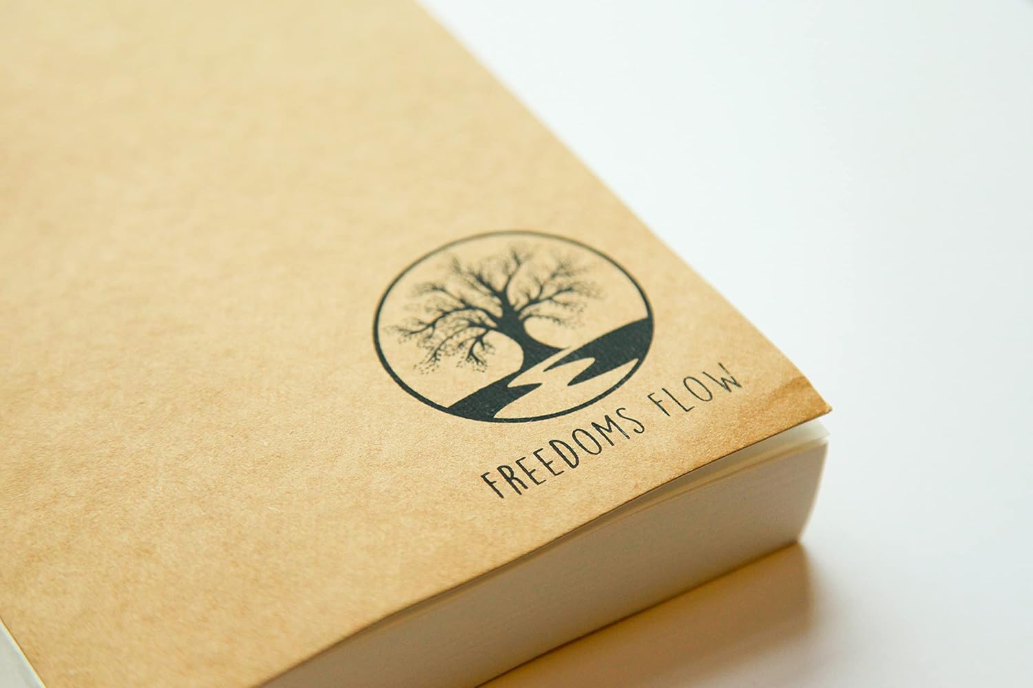 REFILL – Funda de cuero para diario A5 Freedoms Flow o use Alone Tree River of Life, 200 páginas de papel de algodón en blanco sin forro, diario,