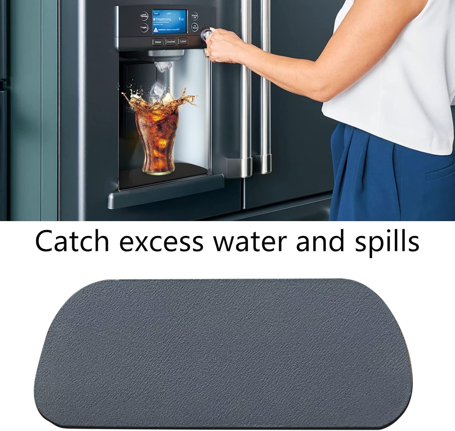 Bandeja de goteo para refrigerador para dispensador de bebidas, parte inferior antideslizante absorbente de agua para bandeja de agua, bandeja de