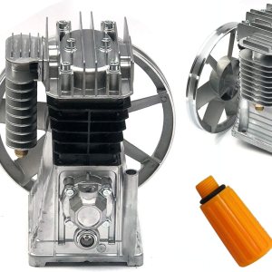 Bomba de compresor de aire 2HP, bomba de cabeza de compresor de aire de cilindro gemelo de pistón de 1.5KW, bomba lubricada de aceite de aluminio Bomba de compresor de aire 2HP, bomba de cabeza de compresor de aire de cilindro gemelo de pistón de 1.5KW, bomba lubricada de aceite de aluminio
