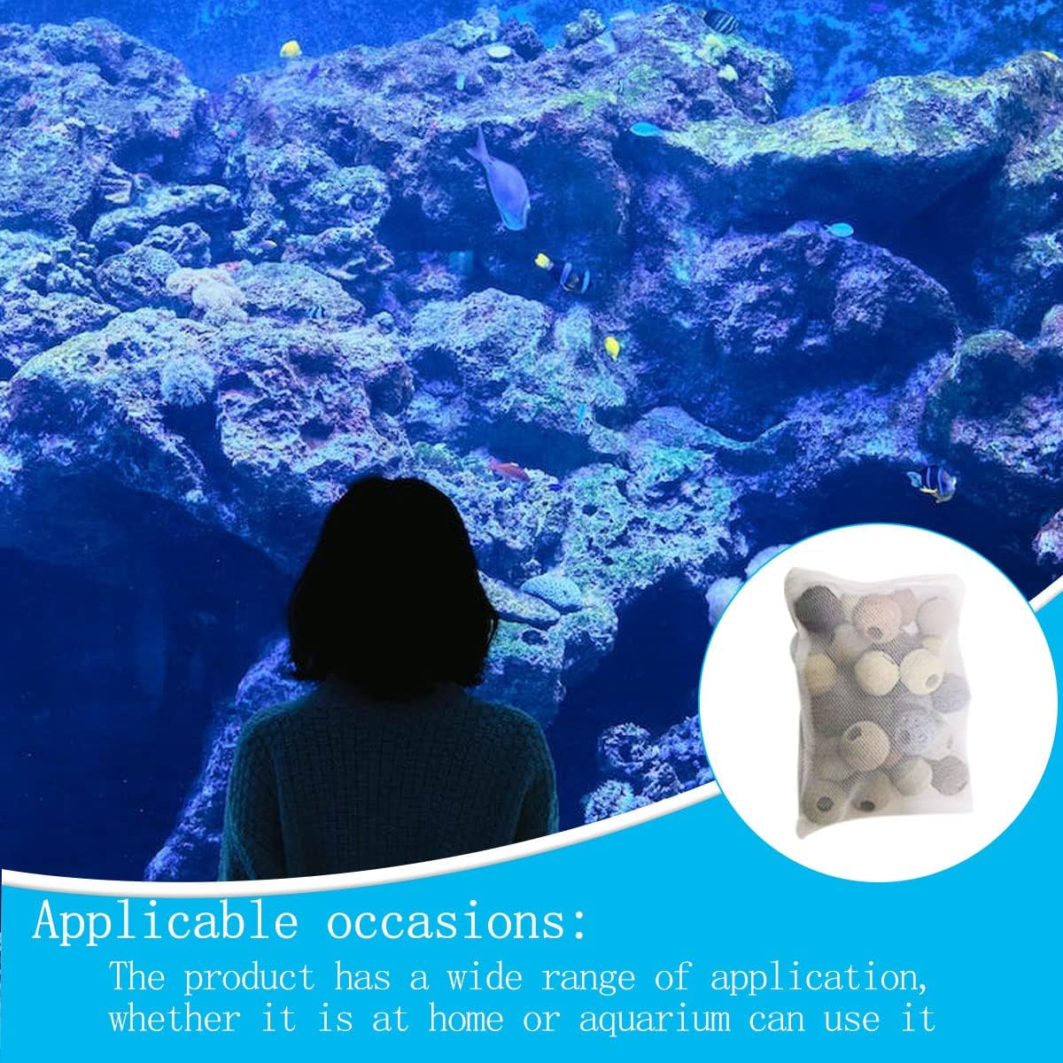 10 bolsas de medios de filtro de tanques, bolsa de medios de acuario, bolsas de filtro de acuario, bolsas de filtro de malla para pecera, con