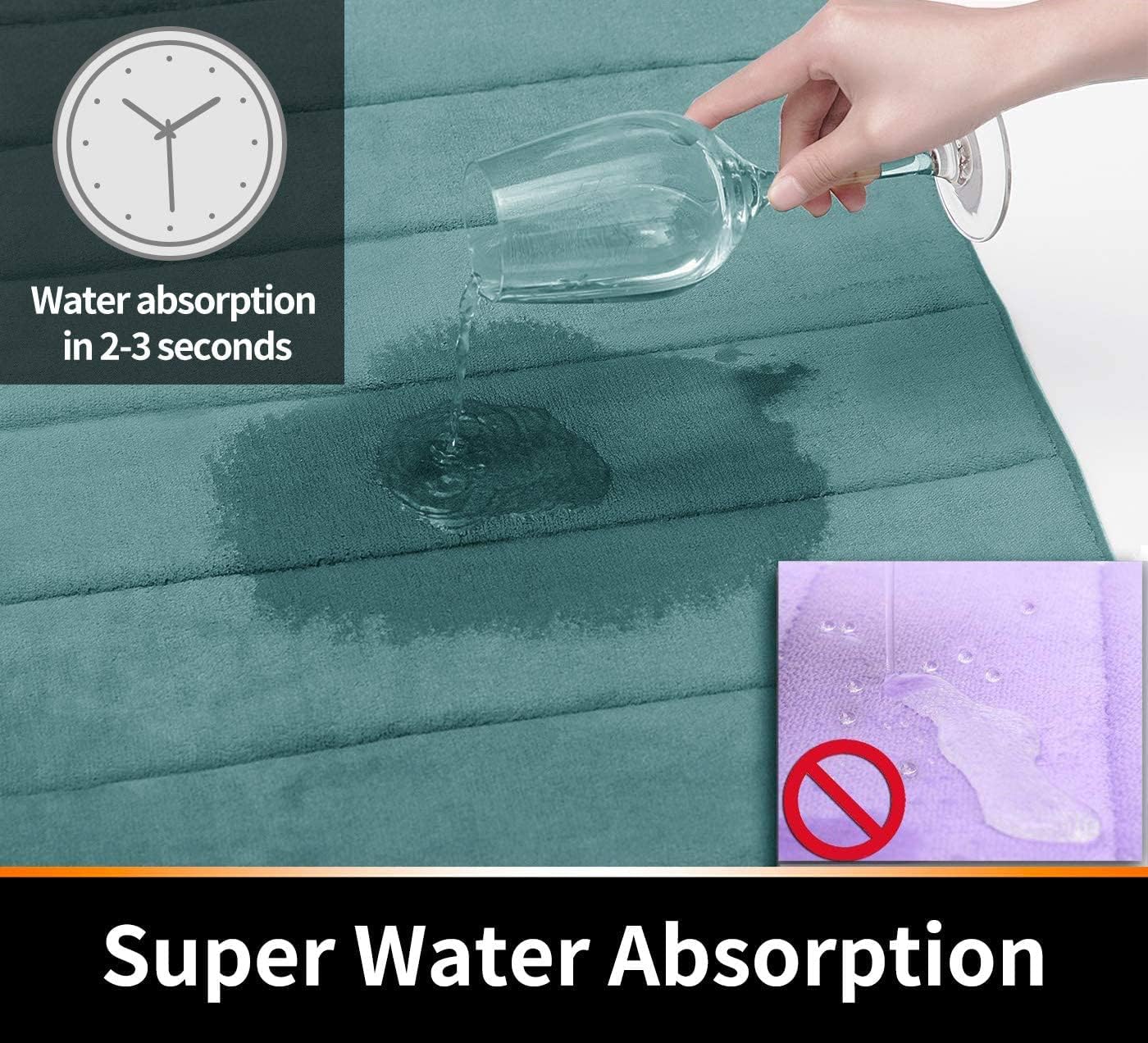 Yimobra Alfombra de baño de espuma viscoelástica, tamaño grande de 31.5 x 19.8 pulgadas, cómoda, suave, superabsorción de agua, lavable a máquina,