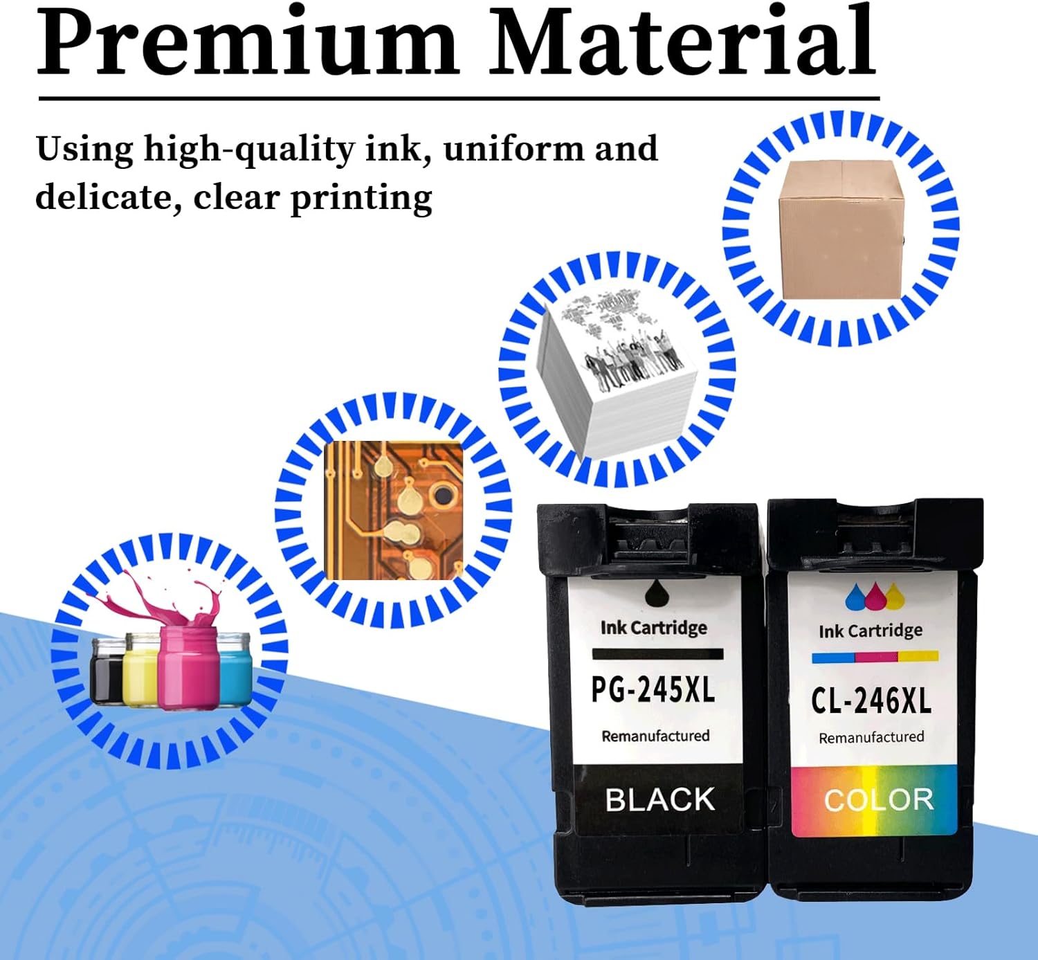 PGI-245 CLI-246 Cartuchos de tinta de alto rendimiento para Canon PGI-245 CLI-246 Cartuchos de tinta compatibles con impresoras Canon IP3600 1P4600