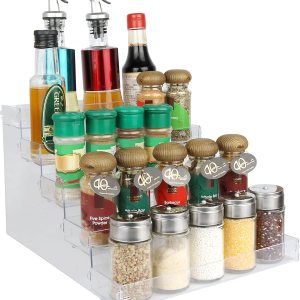 ELEGANTLIFE Estante para especias, no necesita herramientas y sin pegamento acrílico picante, montaje a presión, estante de especias, despensa, ELEGANTLIFE Estante para especias, no necesita herramientas y sin pegamento acrílico picante, montaje a presión, estante de especias, despensa,