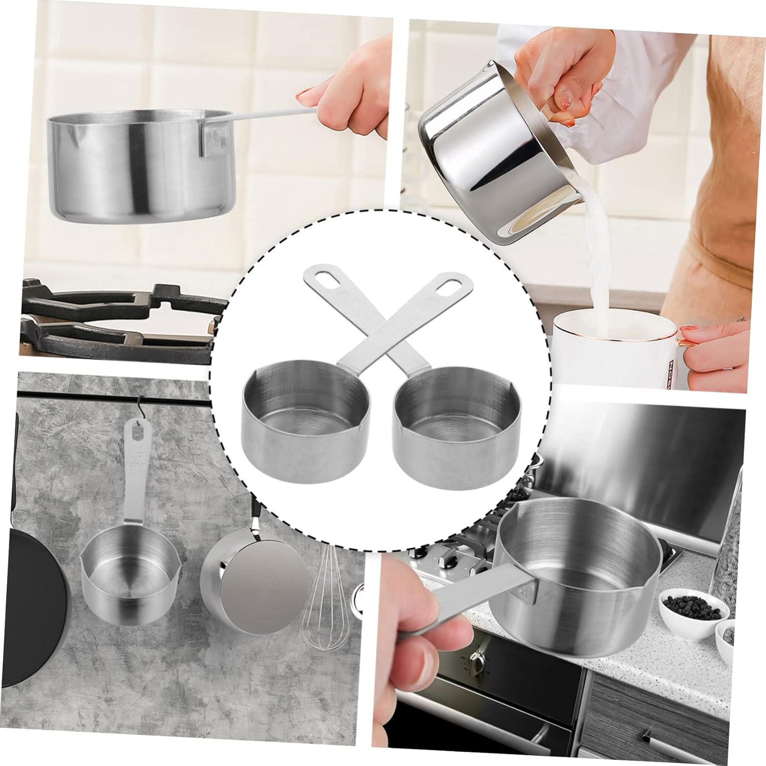 1 cacerola de inducción wok líquido tazas medidoras sartén antiadherente con tapa olla de pasta de acero inoxidable mini olla olla sopa sartén hogar