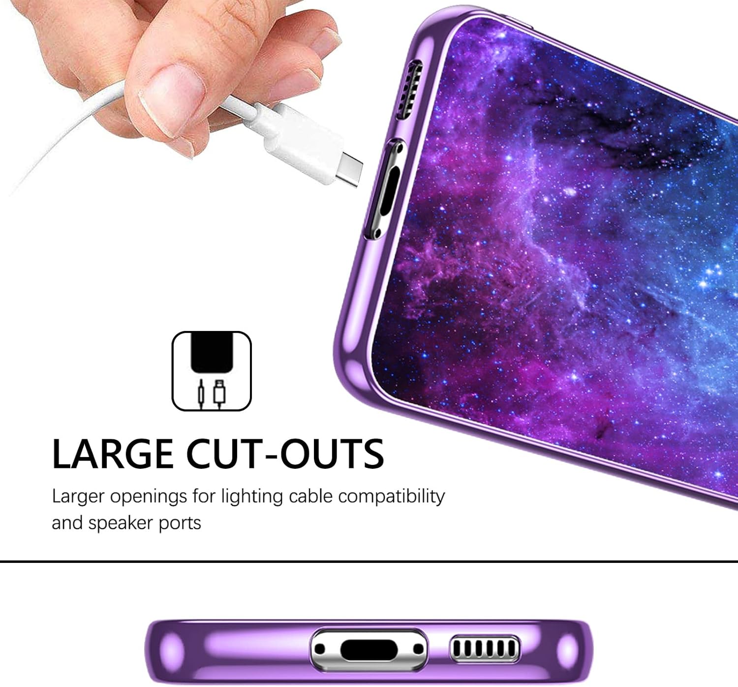 GUAGUA Funda compatible con Samsung Galaxy S23 de 6.1 pulgadas, que brilla en la oscuridad, nebulosa espacial, luminosa, delgada, a prueba de