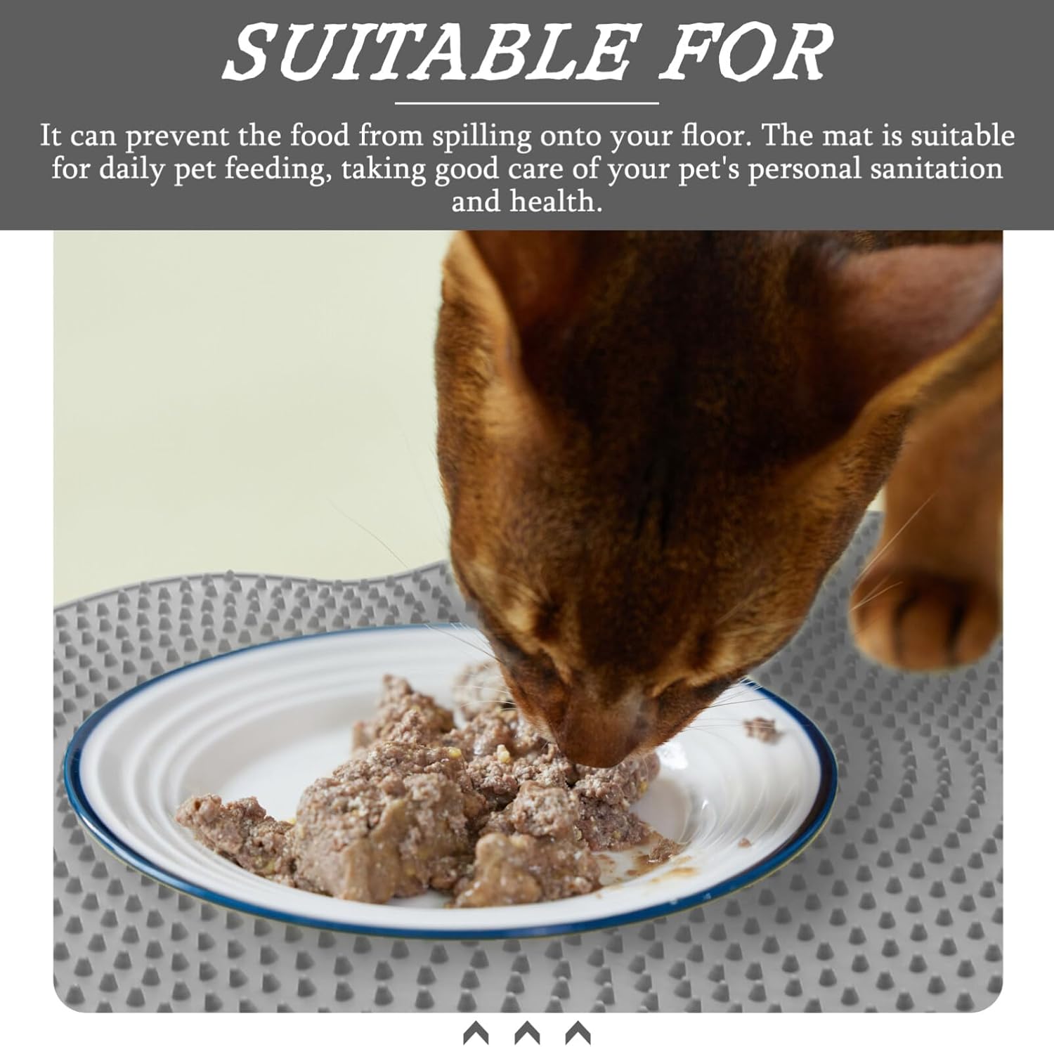 POPETPOP Alfombrilla plegable para arena para gatos, bandeja de 2 niveles, tapete de alimentación para gatos, tapete de arena pequeña, tapete de