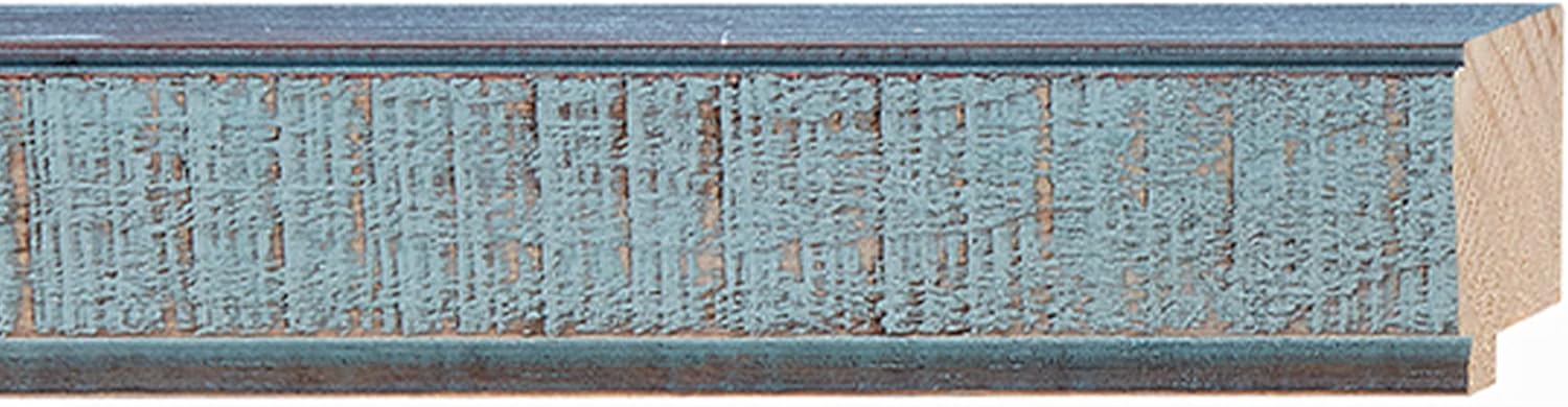 Marco azul de 12 x 16 pulgadas, marco de fotos de madera maciza envejecida, ancho de 1.5 pulgadas, profundidad del marco interior de 0.5 pulgadas,