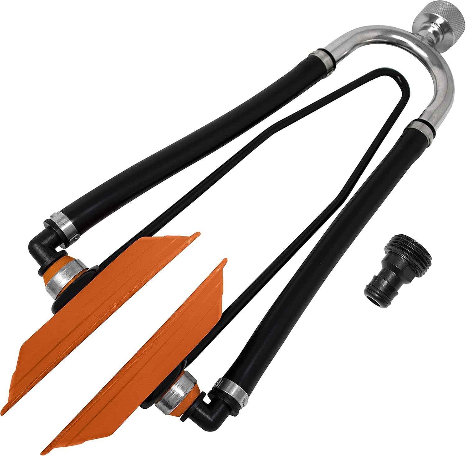 Seaworks Flusher de motor de barco de acero resistente estilo manguito de doble alimentación, uso para anticongelante para invierno o lavado de agua