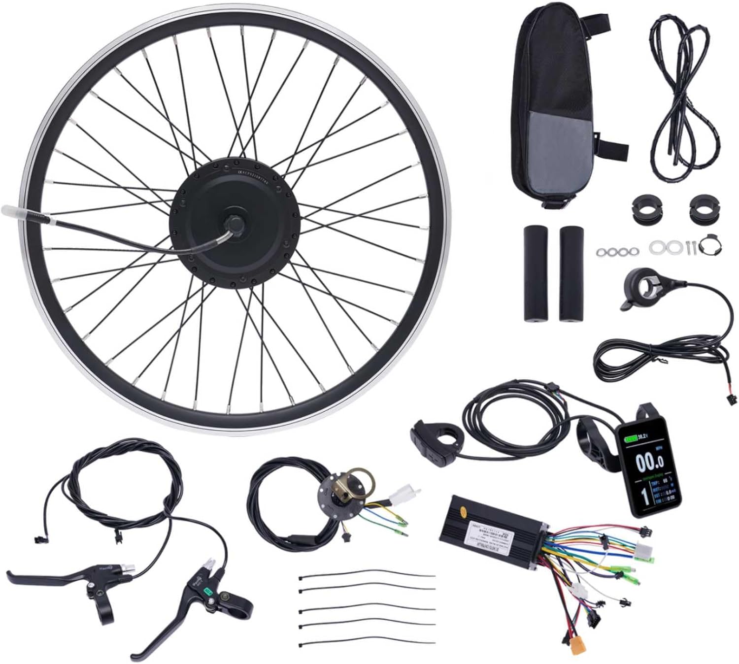 Kit de conversión de rueda delanteratrasera de 36 V E-Bike Kit de motor de bicicleta eléctrica con pantalla LED Kit de motor sin engranajes sin