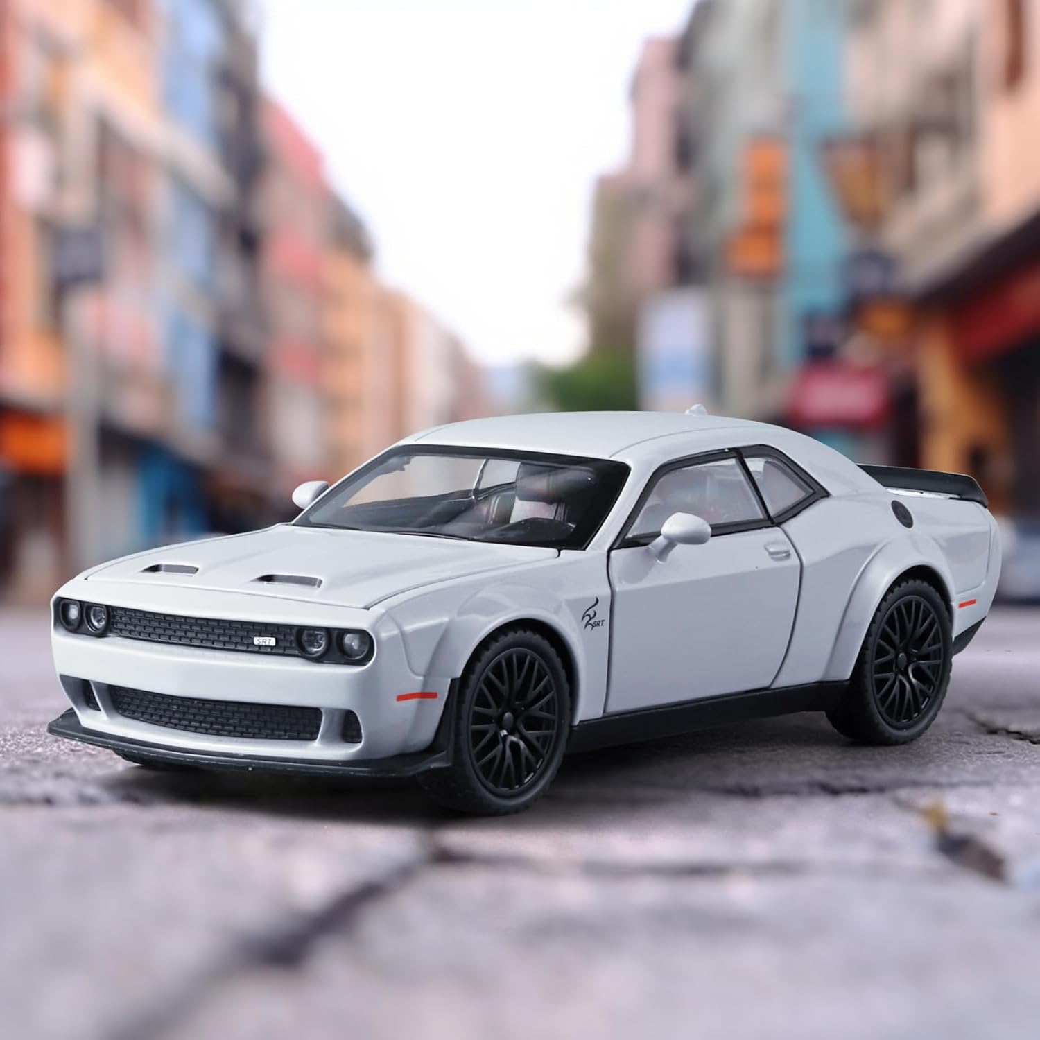 Toy Cars for Kids 132 Challenger Hellcat Die Cast Metal Toy Cars,Pull Back Hellcat CarWith Light and Music Hellcat Toy Car Collectible Model