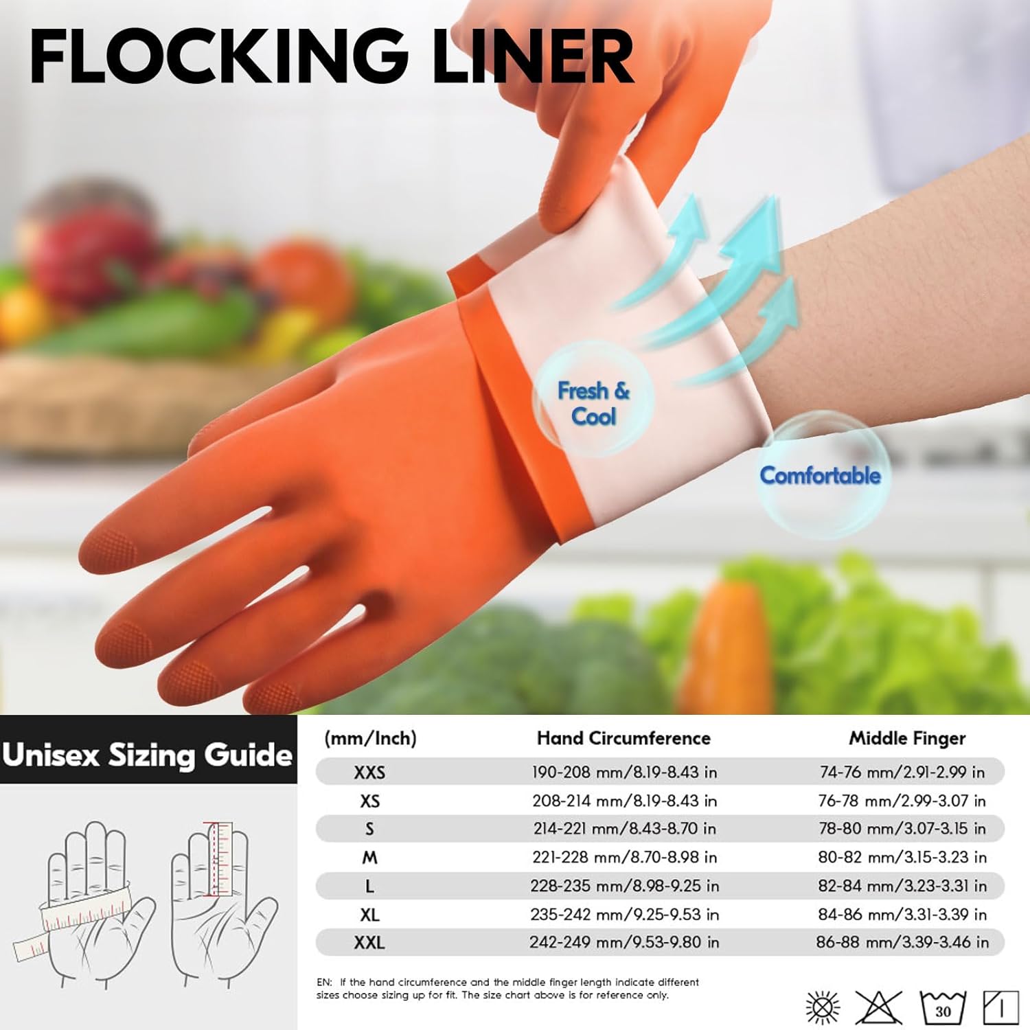 Vgo… Guantes de limpieza,Lavavajillas,Cocina,Resistente,Reutilizables