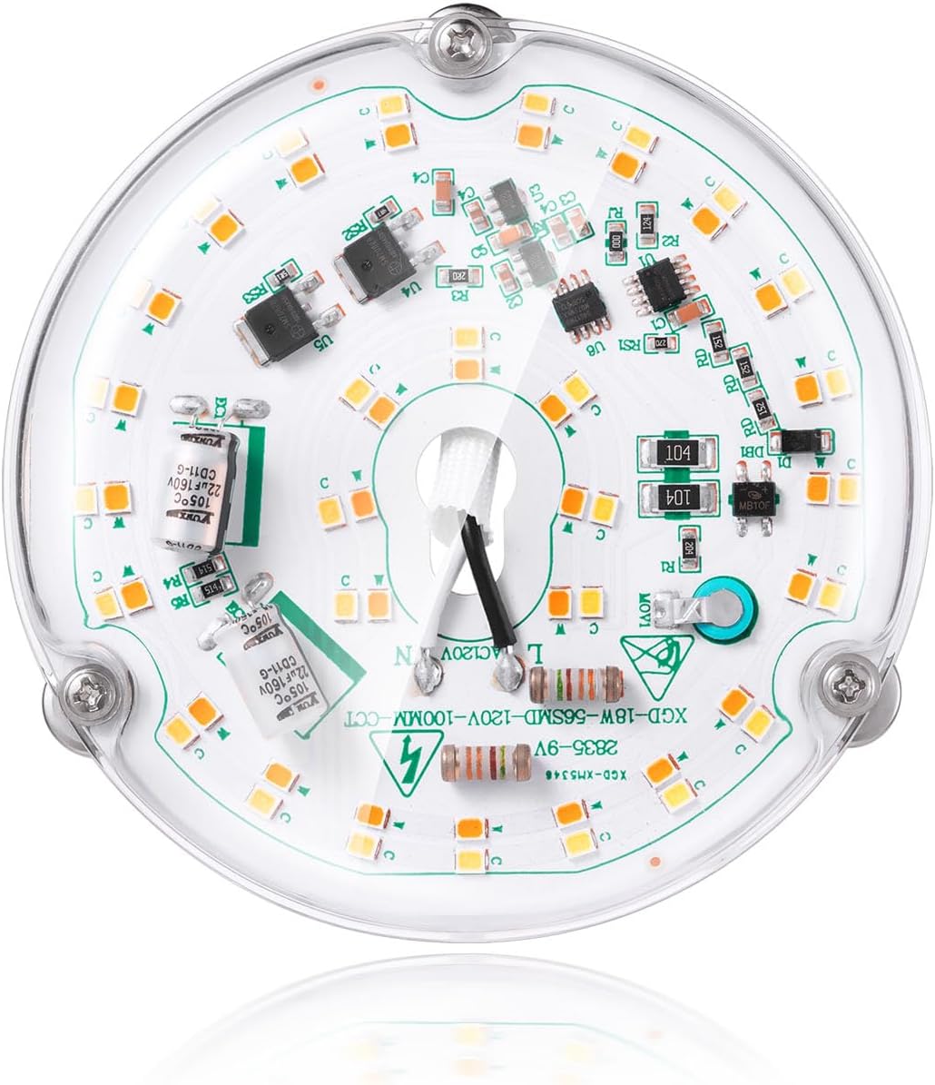 Siomen Paquete de 1 unidad de 3.93 pulgadas 18 W, 120 V, 1800 lúmenes, 3CCT 300045006000K CRI92, motor de luz LED, módulo de PCB LED, kit de