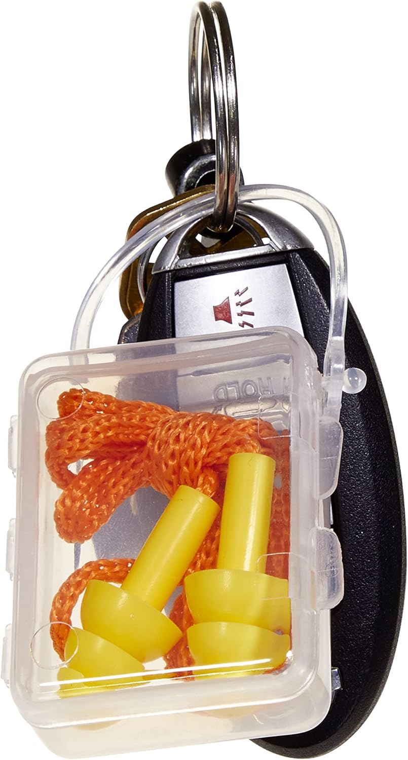 Allen Company Tapón para los oídos Deluxe con cable y estuche pequeño, naranja, talla única