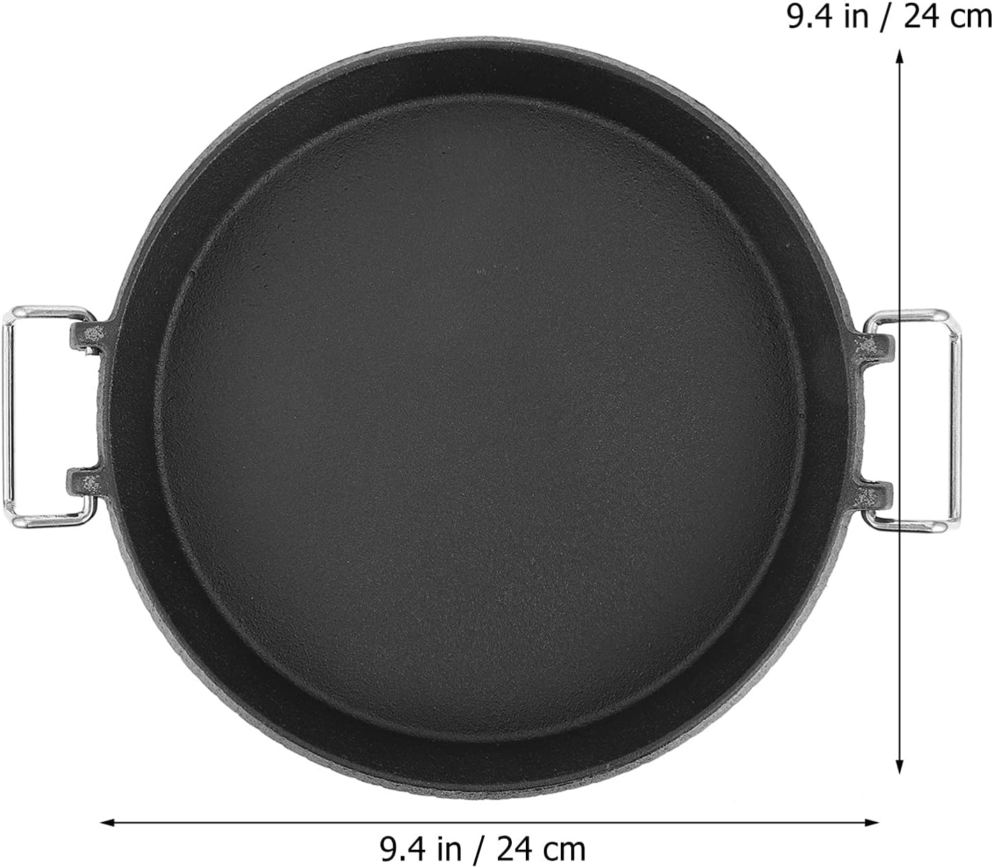 Parrillas para exteriores, sartén antiadherente para estufa, plancha de hierro fundido con doble asa, utensilios de cocina antiadherentes para