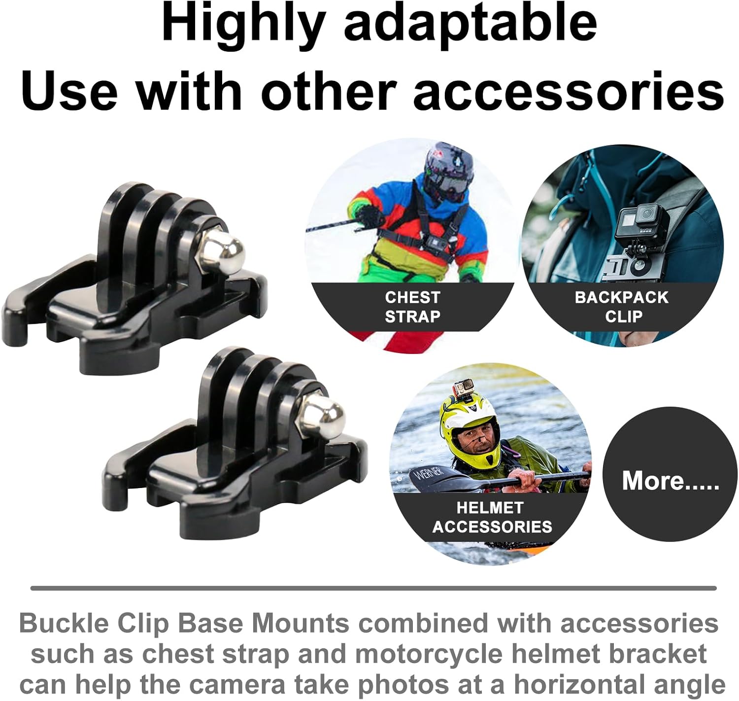 Adecuado para la serie de accesorios de cámara GOPRO (soportes de base con clip de hebilla)