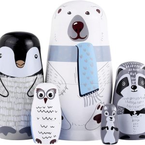 5 muñecas rusas de anidación hechas a mano, de madera, apilables, muñecas rusas Matryoshka para niños y niñas, regalo de deseos de cumpleaños (osos 5 muñecas rusas de anidación hechas a mano, de madera, apilables, muñecas rusas Matryoshka para niños y niñas, regalo de deseos de cumpleaños (osos