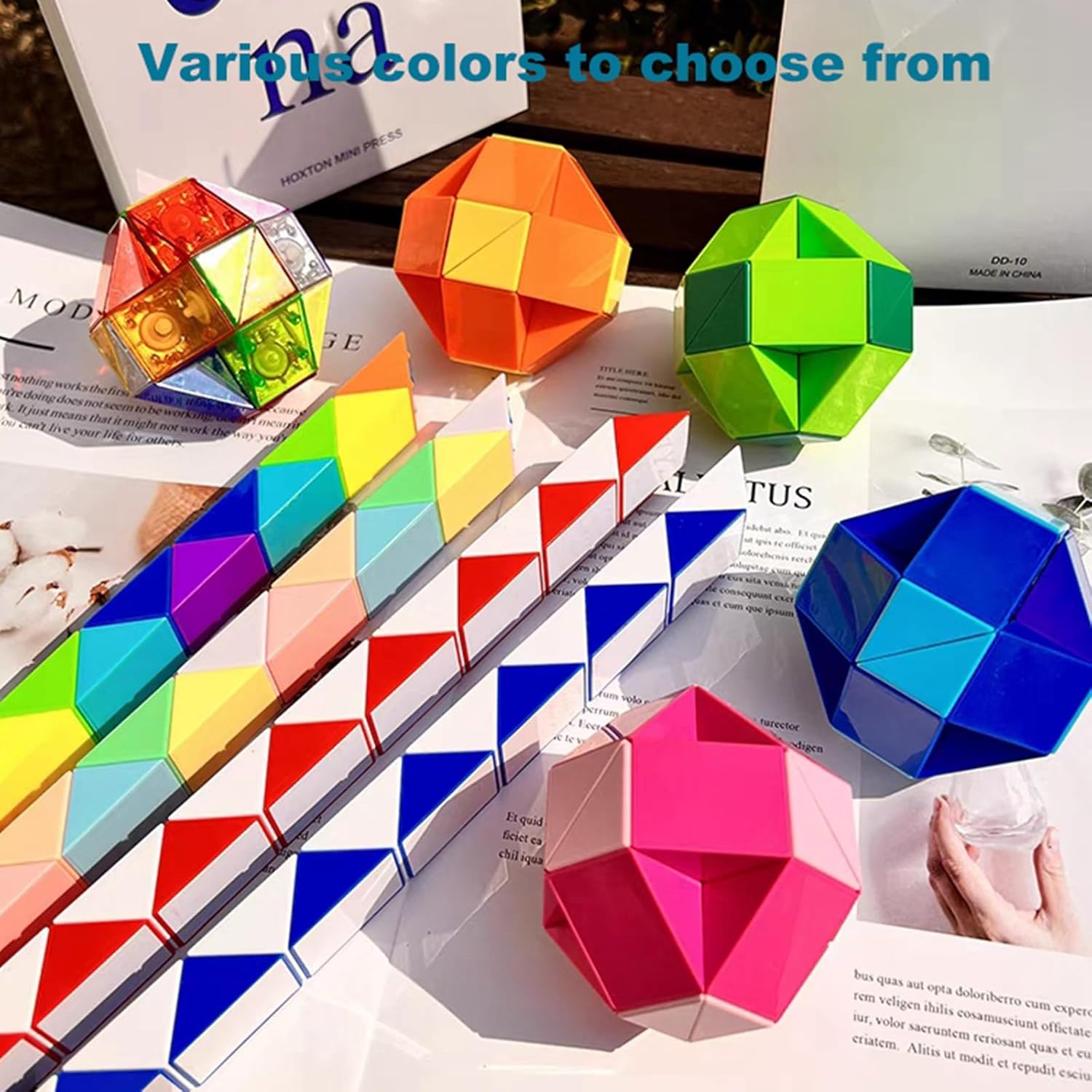 ZY-Wisdom Rompecabezas de cubo de serpiente mágica colorida, 240 cuñas, tamaño grande, juguetes de serpiente, regalos de fiesta para niños, adultos