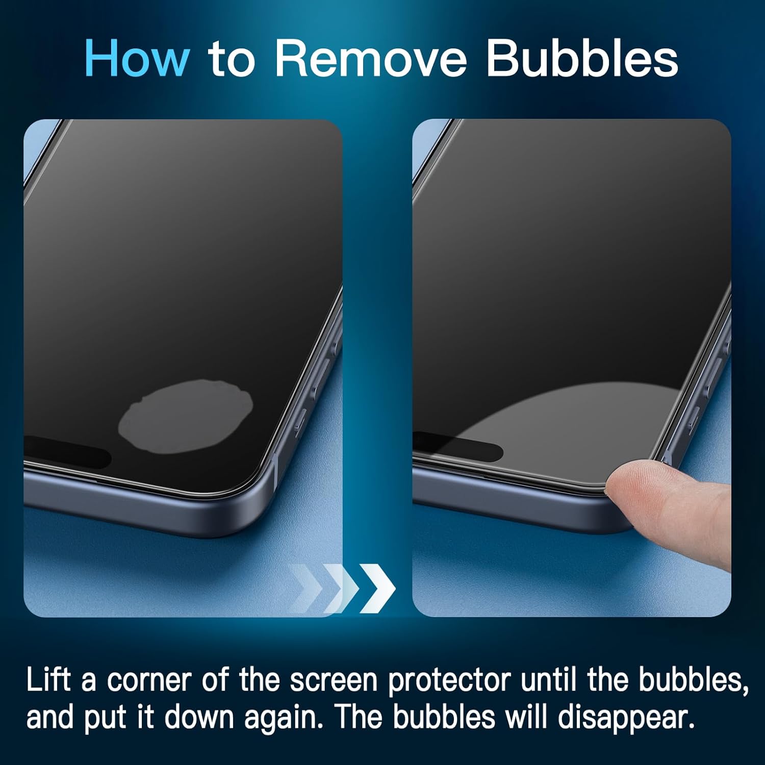 JETech Protector de pantalla para iPhone 15 de 6.1 pulgadas con protector de lente de cámara, herramienta de fácil instalación, película de vidrio