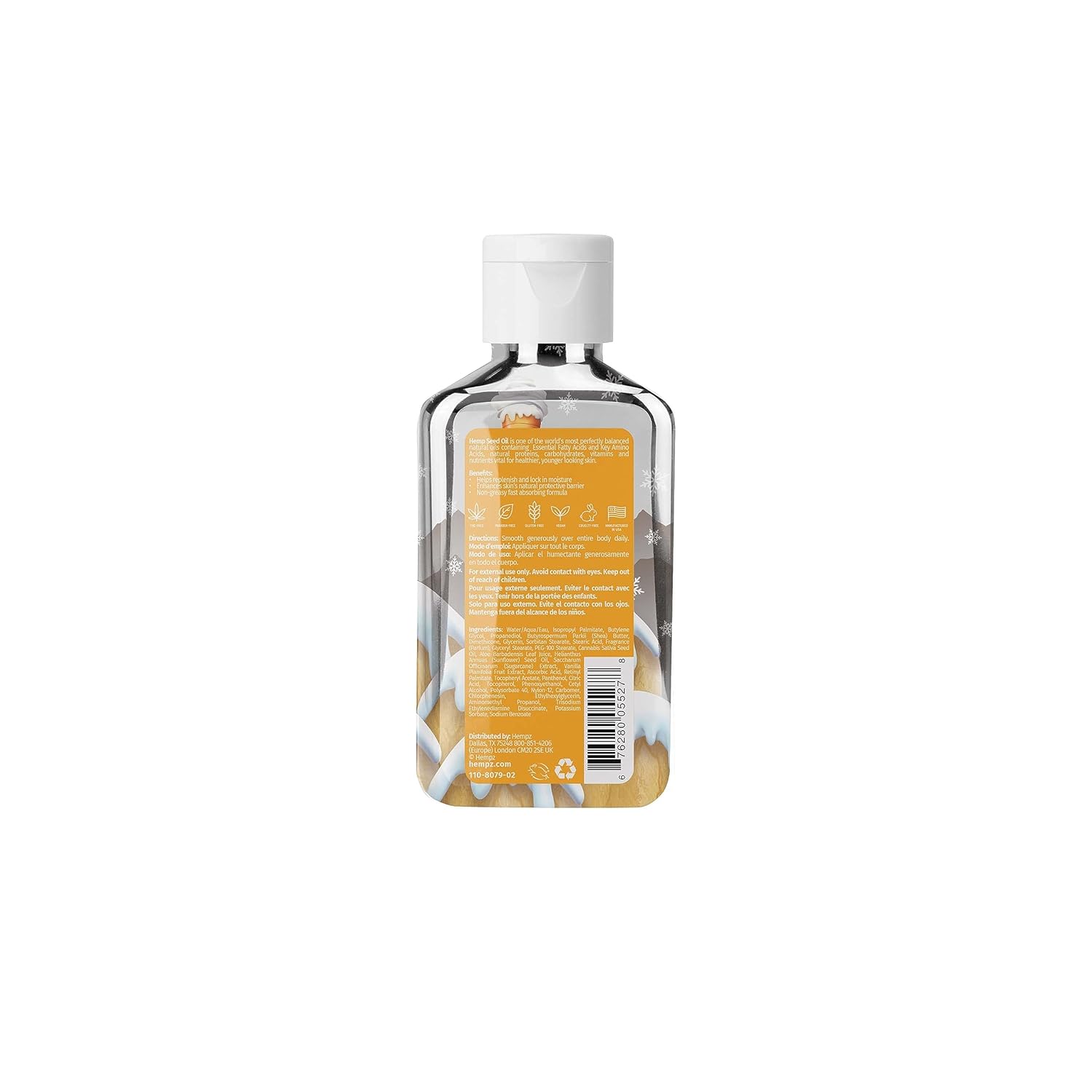 Hempz Loción corporal de montaña esmerilada de vainilla de edición limitada (2.25 onzas) – Loción corporal navideña para mujeres u hombres con piel