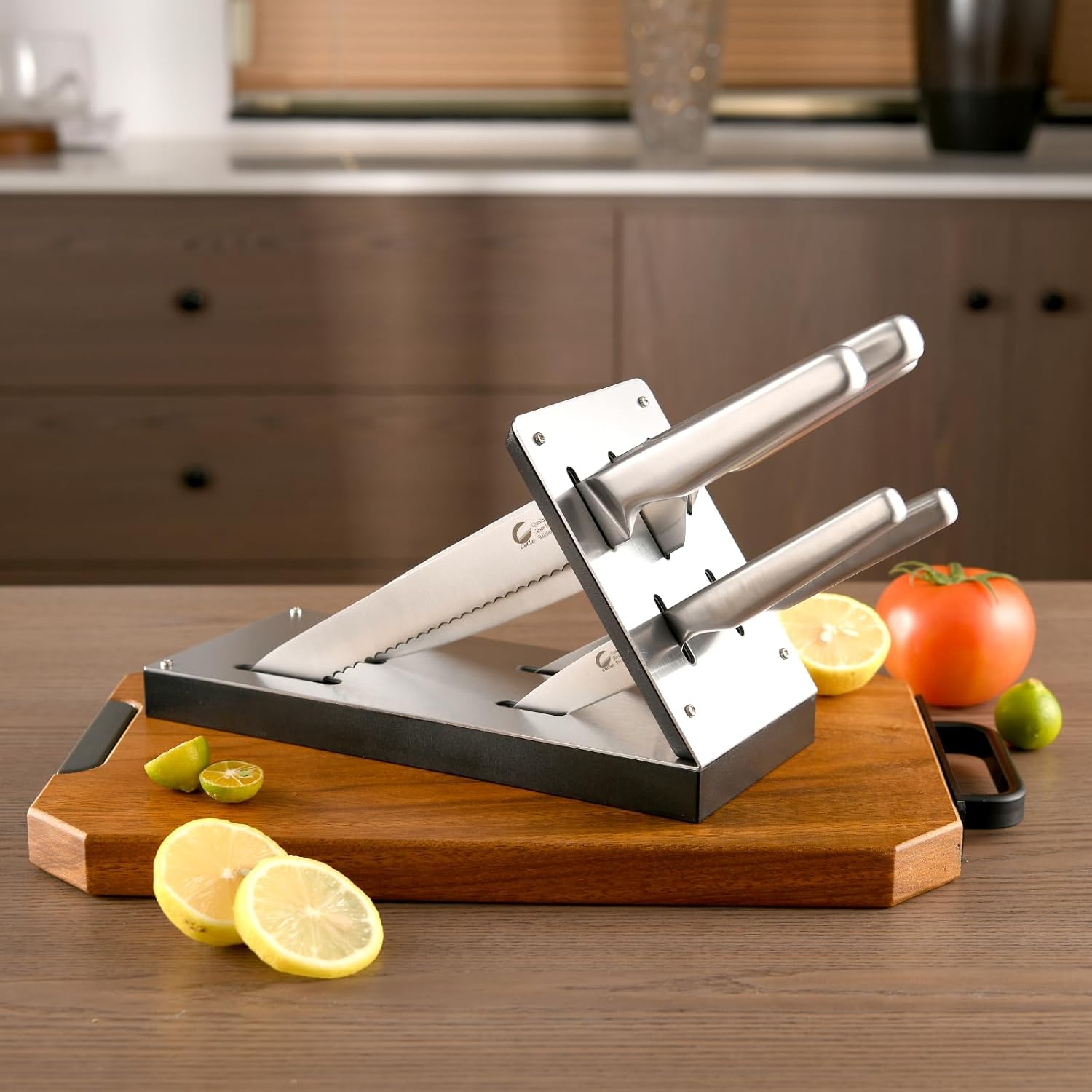 JJ01546 – Juego de cuchillos de acero inoxidable de 6 piezas con bloque, cuchillos de cocina con mango hueco, juego de cuchillos de chef