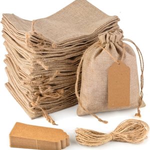 25 bolsas de arpillera con cierre de cordón de 7.9 x 11.8 pulgadas, bolsas de lino con etiquetas de regalo y cuerda, bolsas de joyería para Navidad, 25 bolsas de arpillera con cierre de cordón de 7.9 x 11.8 pulgadas, bolsas de lino con etiquetas de regalo y cuerda, bolsas de joyería para Navidad,