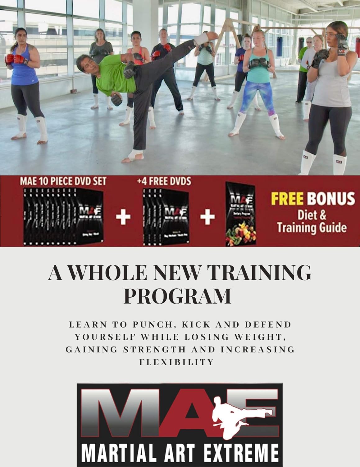 MAE – Juego de DVD del programa de entrenamiento en casa de alta intensidad, combina boxeo, kickboxing, agilidad, velocidad de perforación,