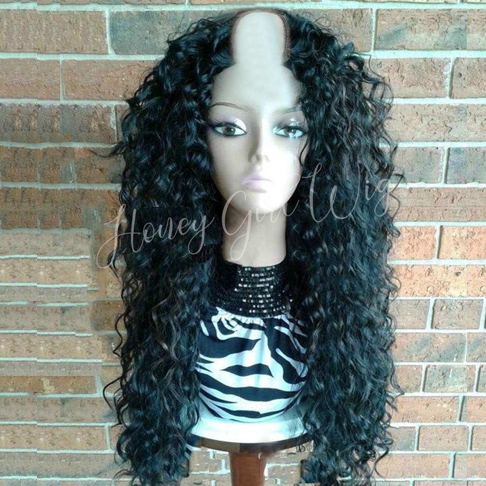 Peluca de cabello humano virgen brasileño 10A con raya en U de 1 x 4 pulgadas, para mujeres negras, pelucas de cabello humano virgen brasileño 10A