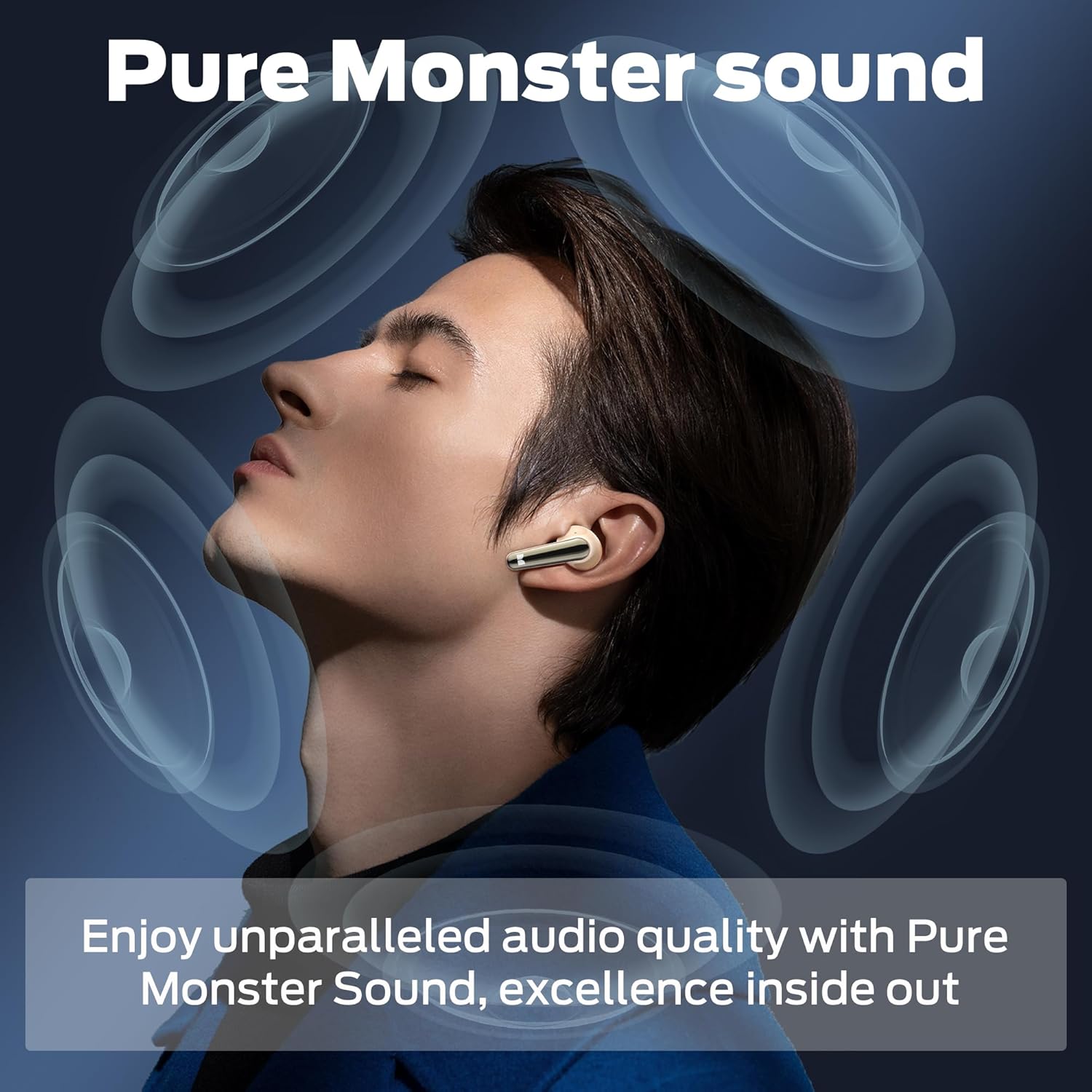 Monster N-Lite 203 AirLinks – Auriculares inalámbricos, Bluetooth 5.3, estéreo de alta fidelidad, auriculares inalámbricos con reproducción de 30