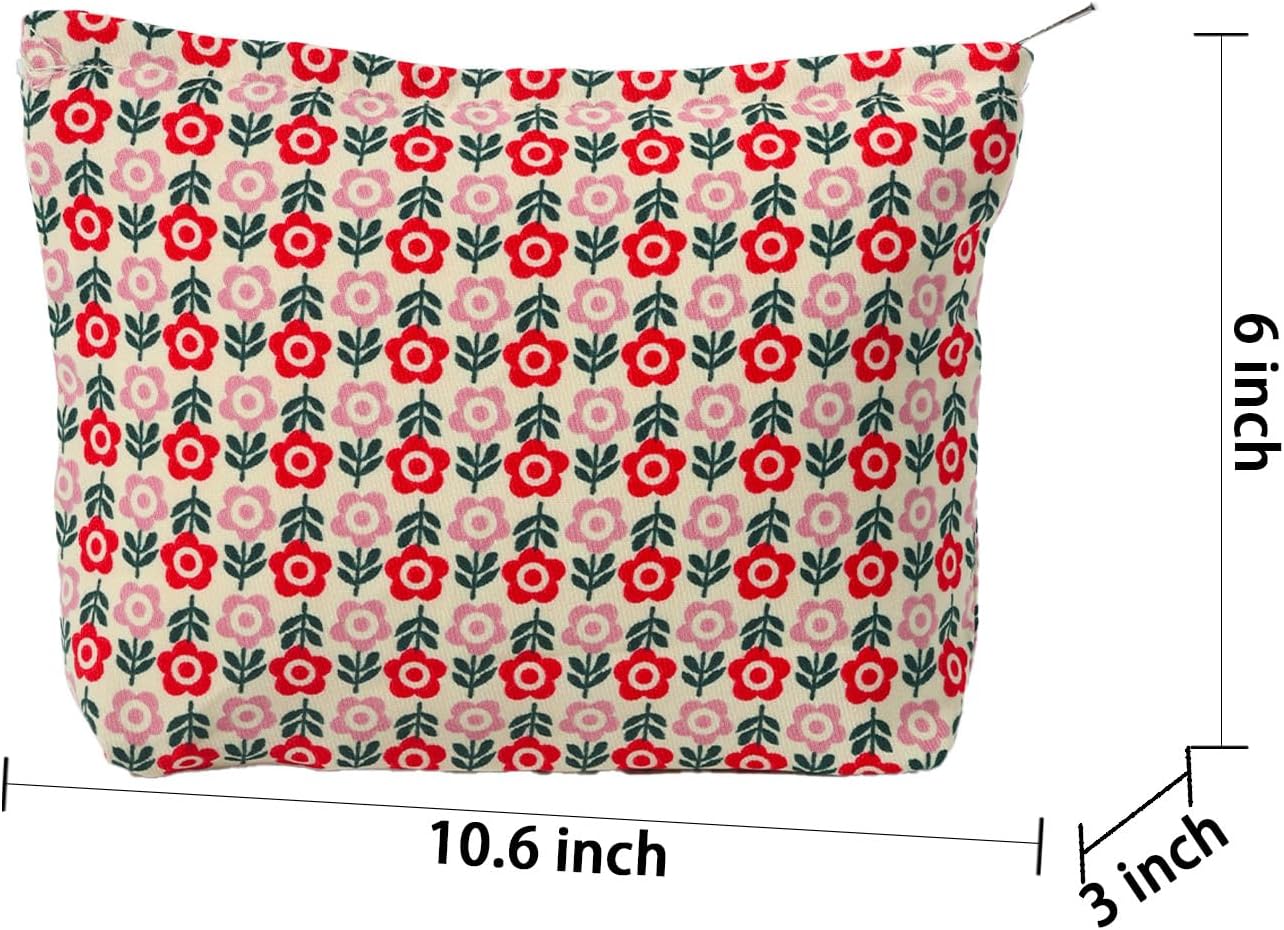 MHDGG Bolsa de maquillaje para mujer, bolsa de cosméticos floral de gran capacidad, bolsas de maquillaje, bolsas de maquillaje para mujer, bolsos de