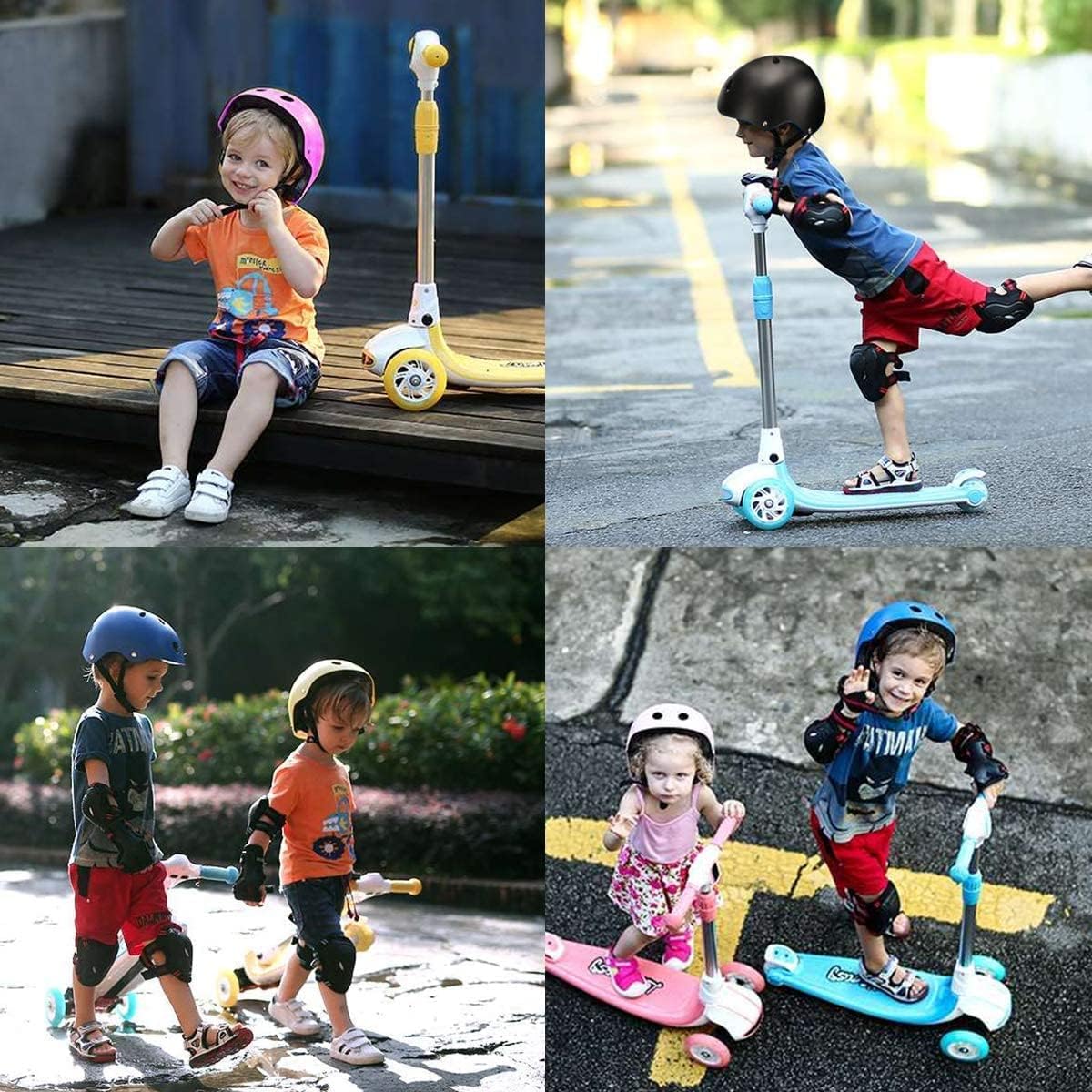 Casco de bicicleta para niños, monopatín, forro extraíble, ventilación ajustable de deportes extremos, casco protector de seguridad para niños y