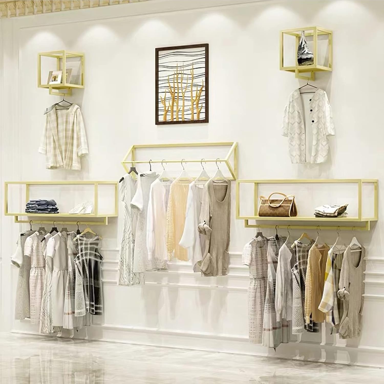 Percheros de metal para tiendas de ropa, estantes colgantes para colgar en la pared, estante de ropa para plantas en macetas en el hogar, toallero
