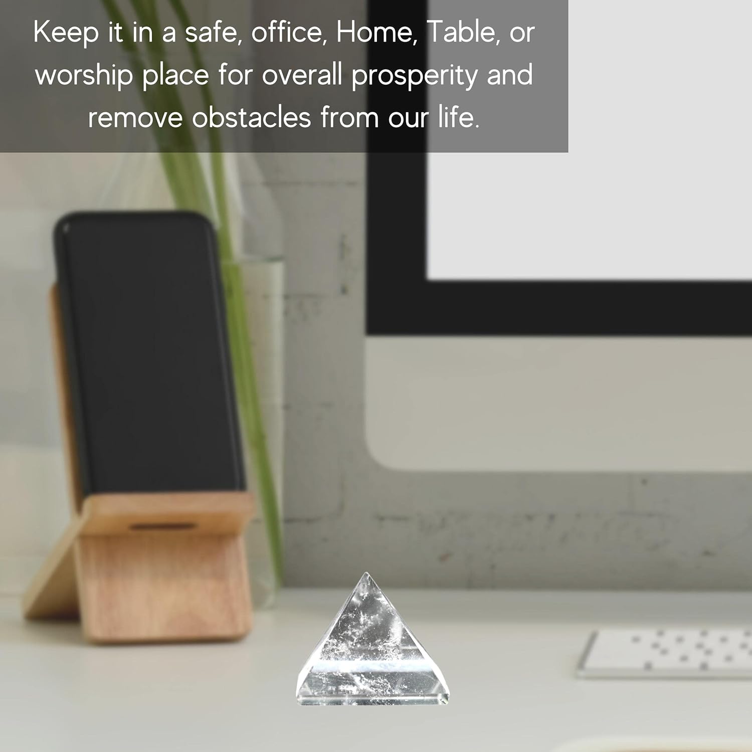 Clear Quartz Pyramid Crystal Healing Stones – 1″ Great Pyramid Figurine of Natural Stone Pyramid for Meditation, Reiki, Chakra Balancing and Crystal