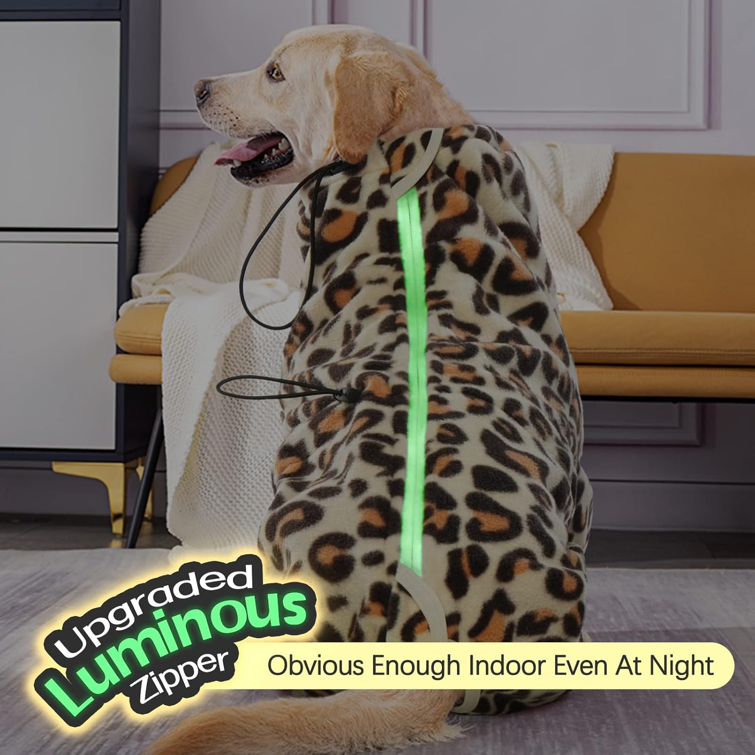 ROZKITCH Abrigo de invierno para perro, pijama de forro polar suave, chaleco resistente al viento para clima frío cálido con cremallera reflectante,