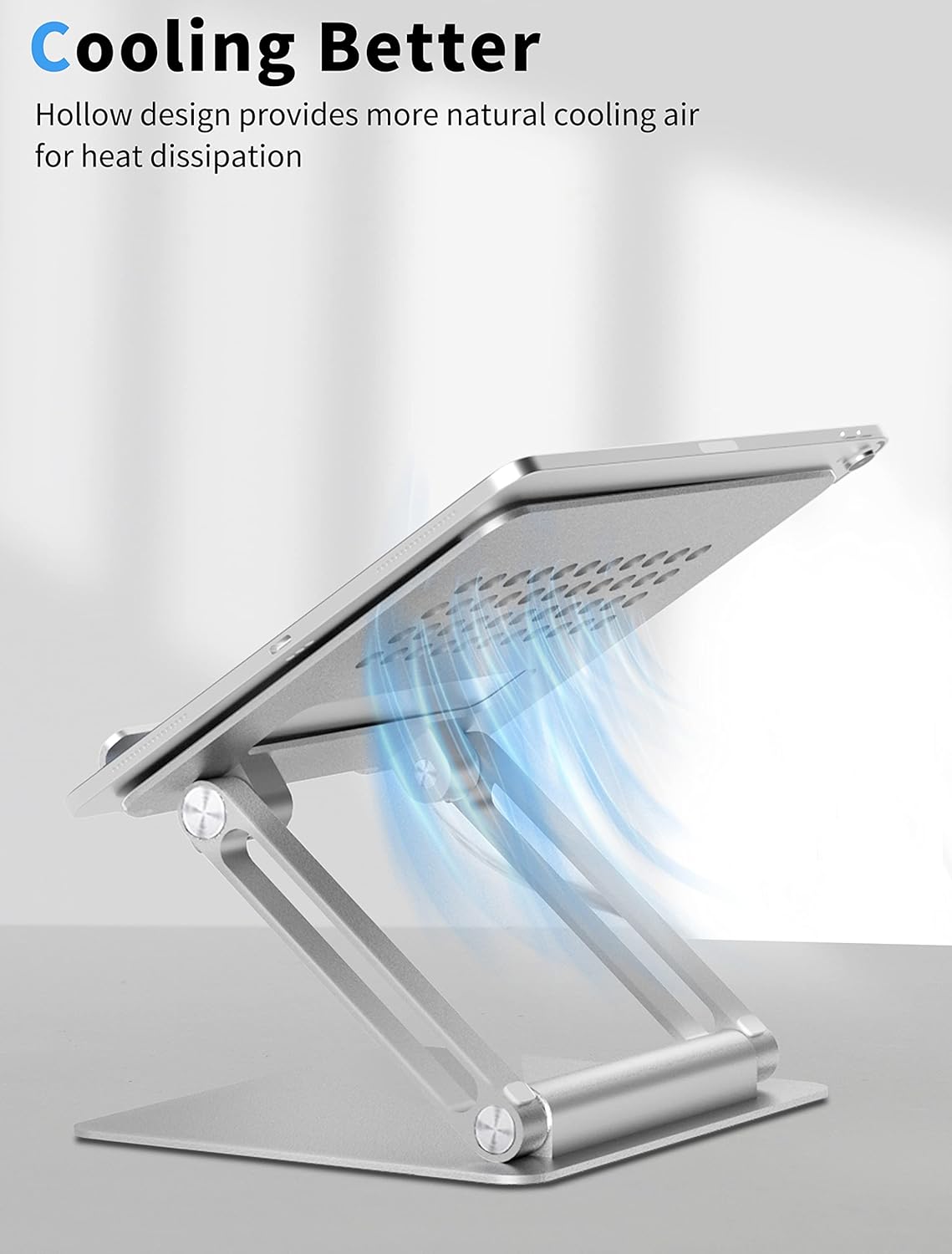 ALASHI Soporte para tablet para escritorio, soporte ajustable multiángulo, diseño ergonómico portátil plegable, elevador de tableta de metal premium