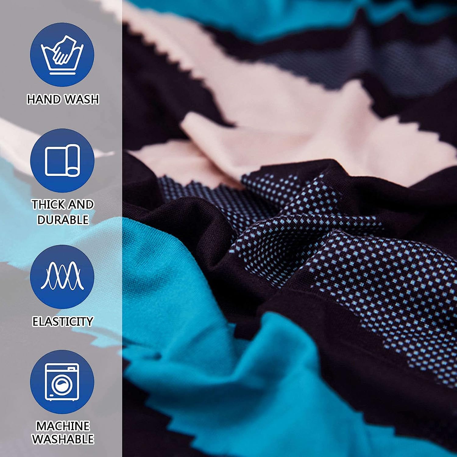 Funda elástica estampada para sofá de 2 cojines, lavable, protector de muebles suave con parte inferior elástica para sala de estar D-1 asiento
