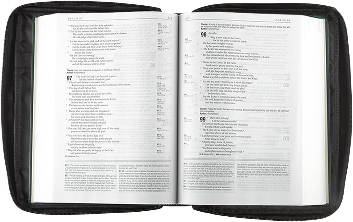 Funda de lona para hombres y mujeres con cremallera para Biblia o libro con asa.