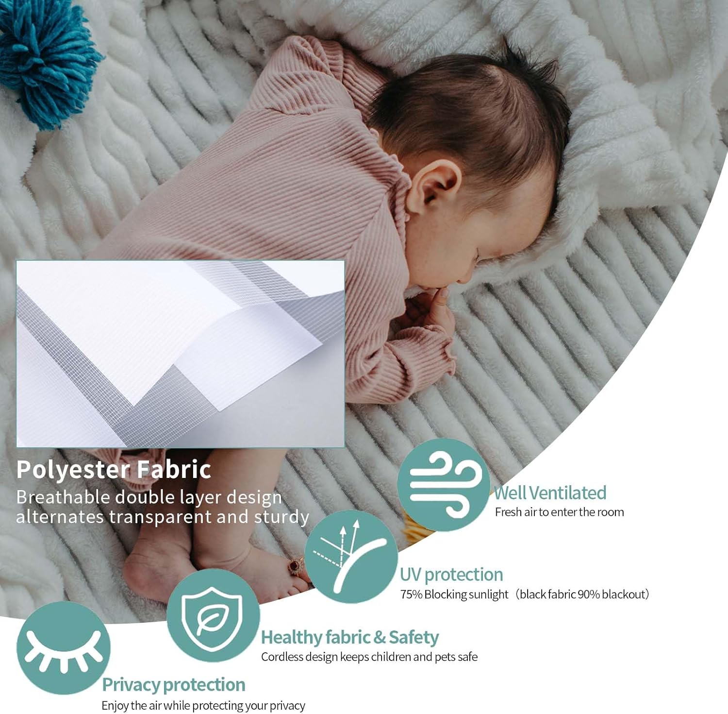 Persianas enrollables tipo cebra sin cordones para ventanas, opacas y grises, persianas y persianas de doble capa, persianas enrollables de